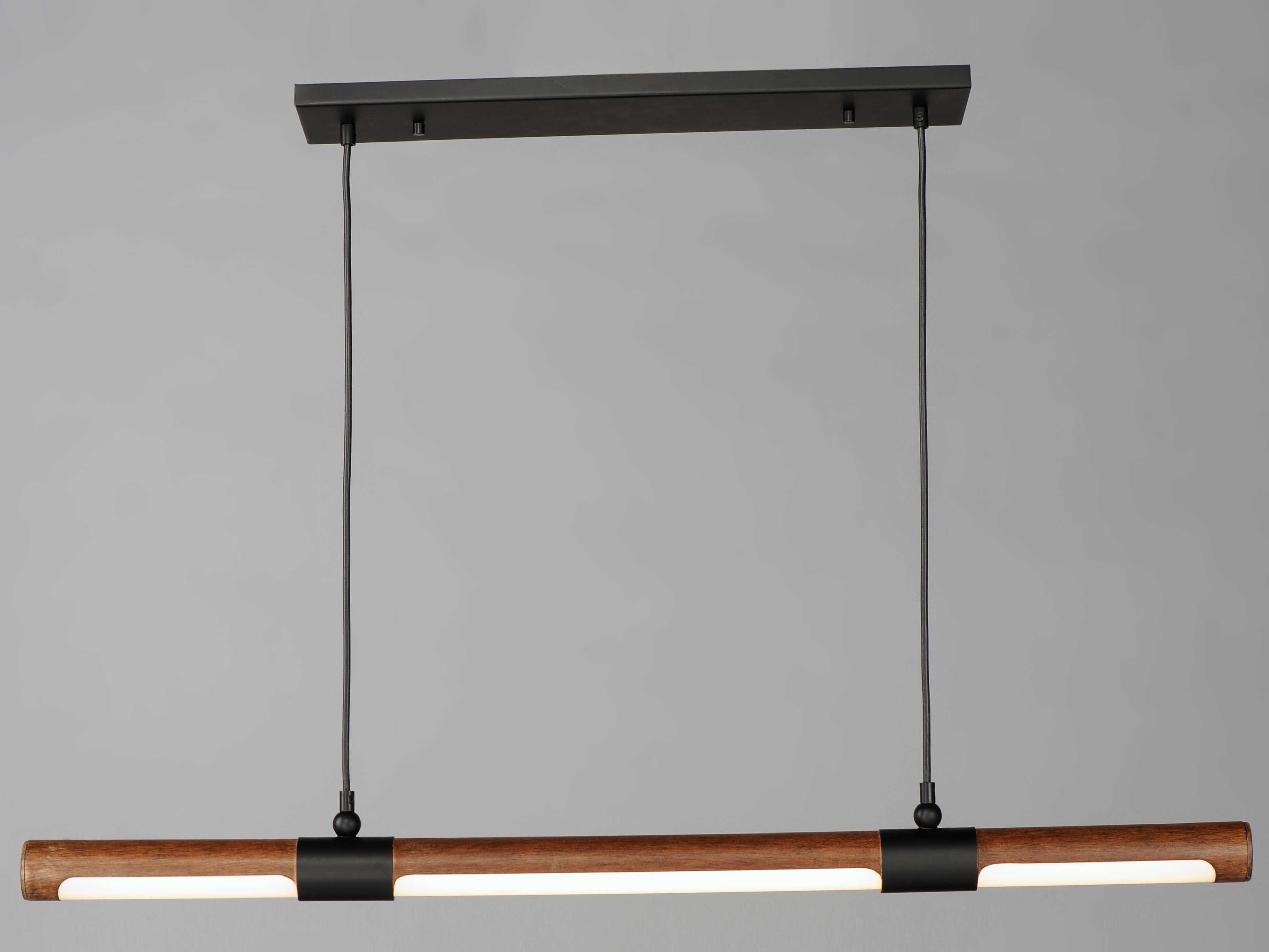 ET2 Rollo 1-Light Antique Pecan Black Brown LED Cylinder Linear Island Pendant