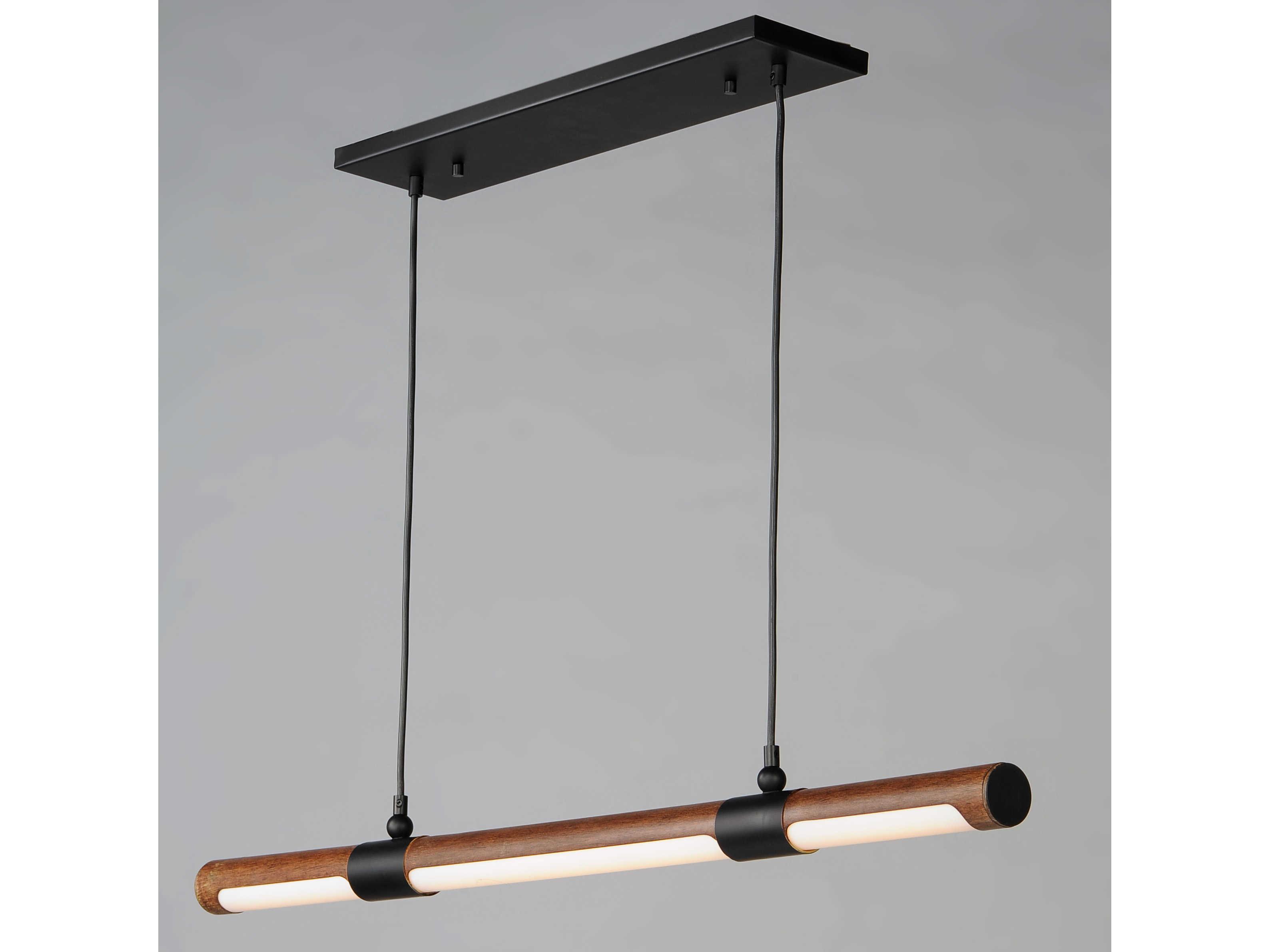 ET2 Rollo 1-Light Antique Pecan Black Brown LED Cylinder Linear Island Pendant