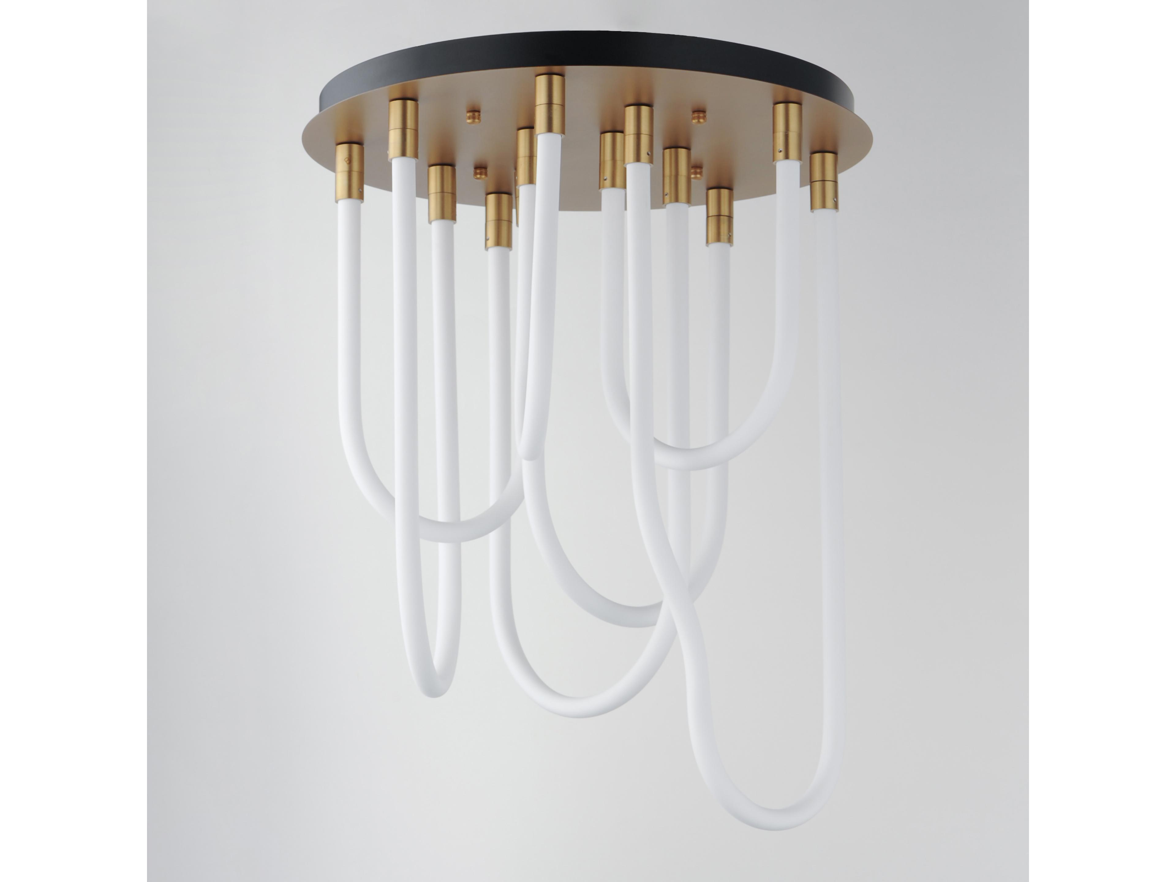 ET2 Soleil 7-Light Natural Aged Brass Linear Flush Mount