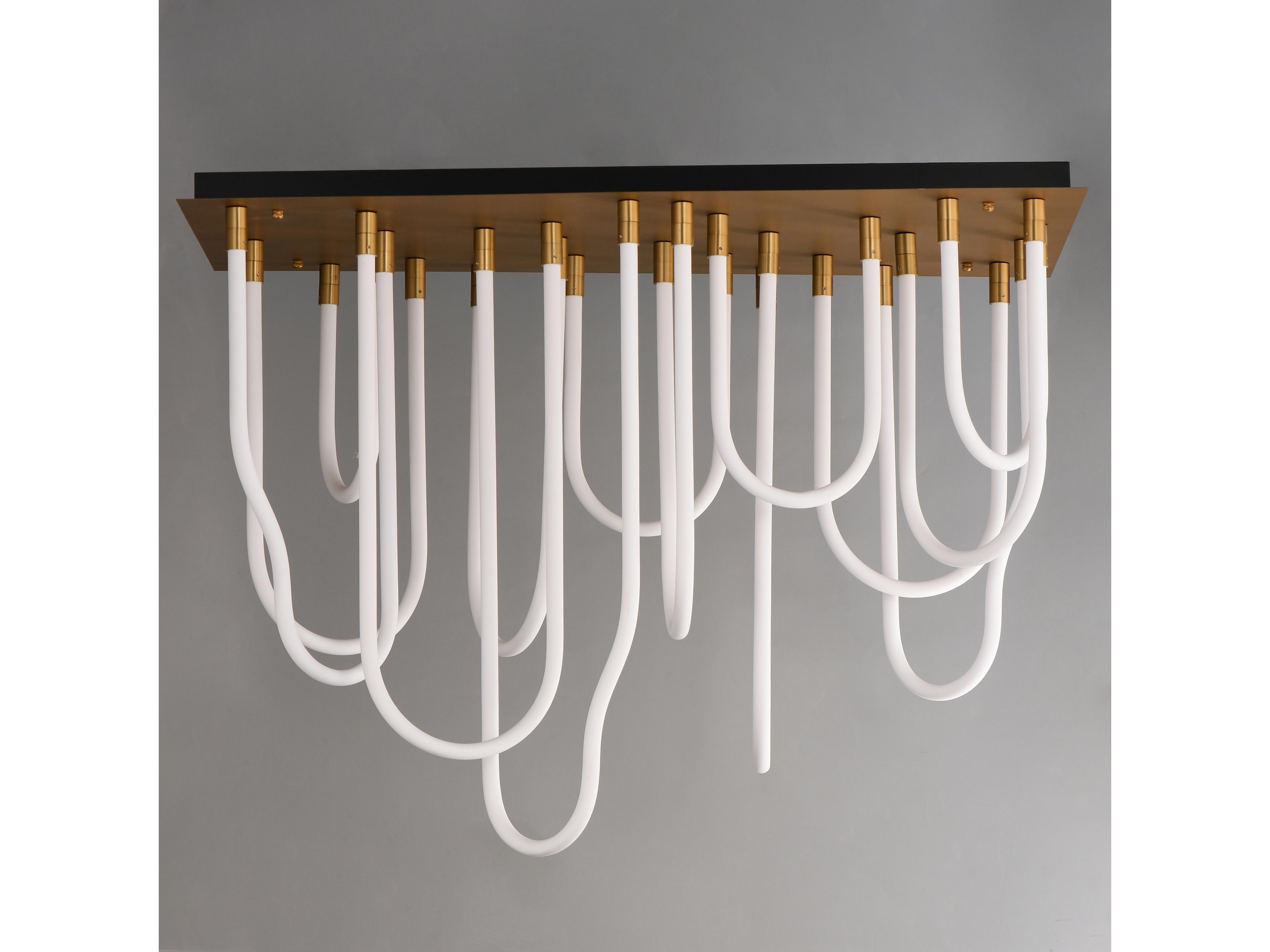 ET2 Soleil 14-Light Natural Aged Brass Linear Flush Mount