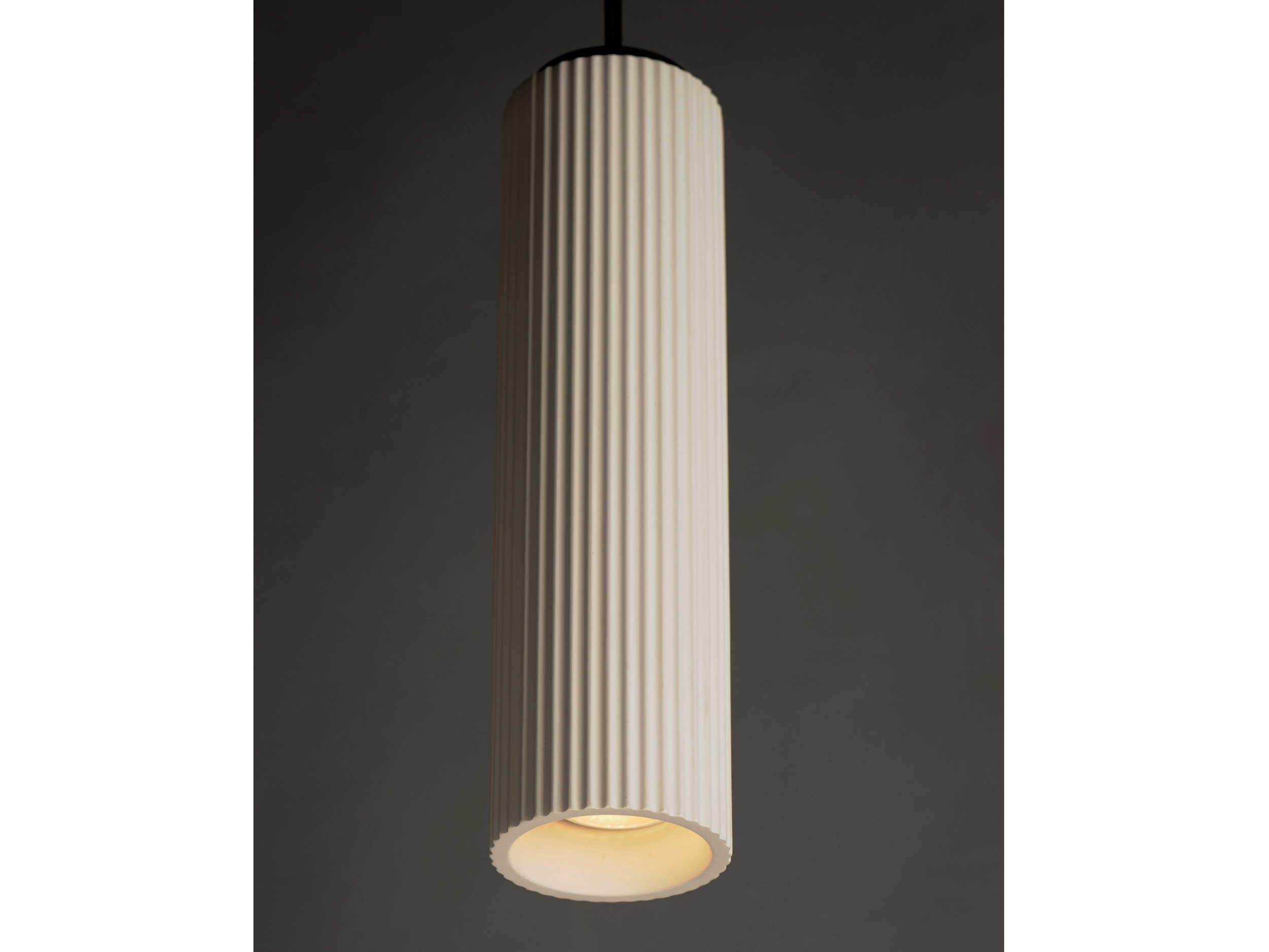 ET2 1-Light Black White Glass LED Cylinder Mini Pendant