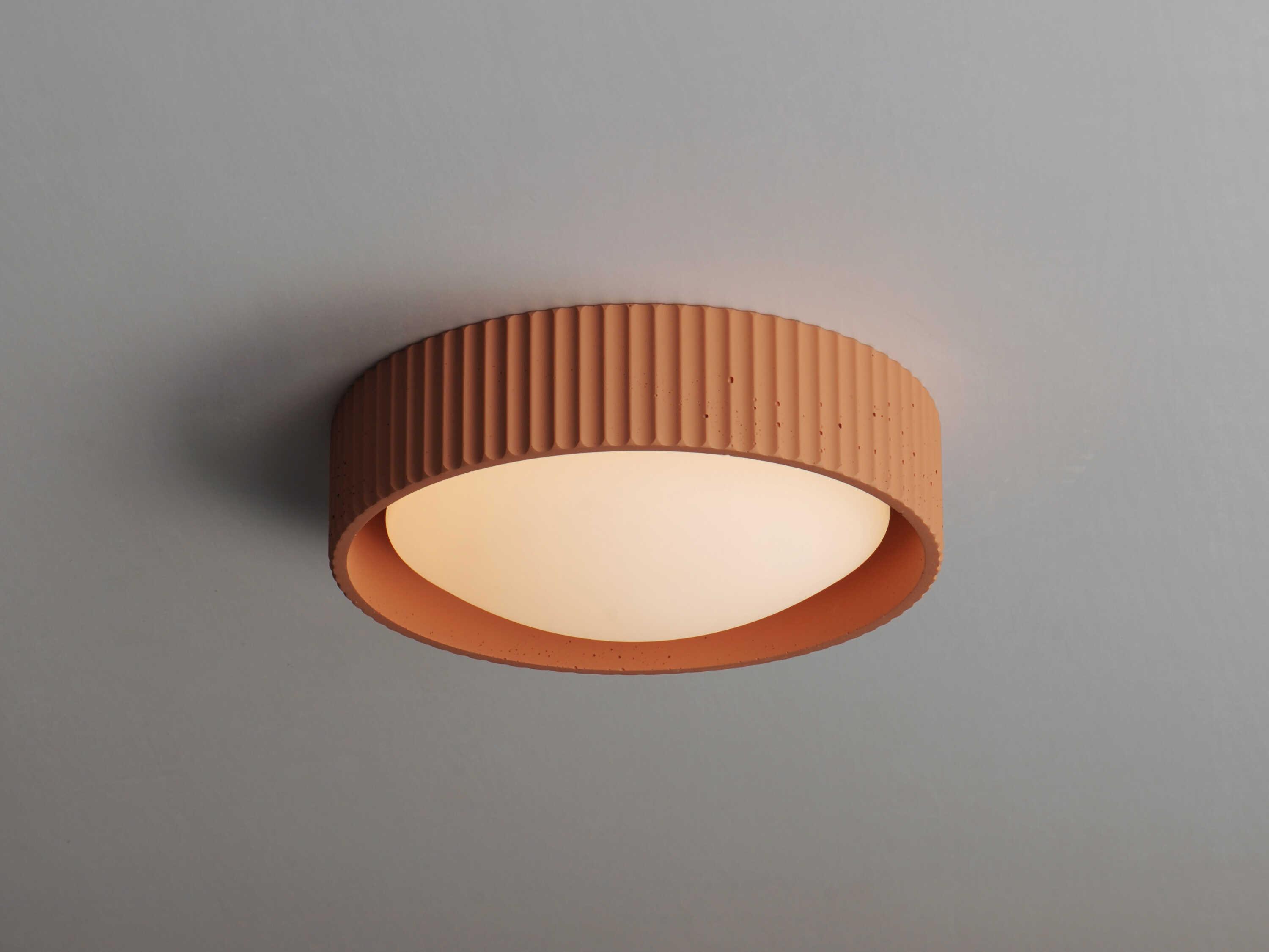 ET2 Souffle 1-Light Terra Cotta Orange LED Round Flush Mount