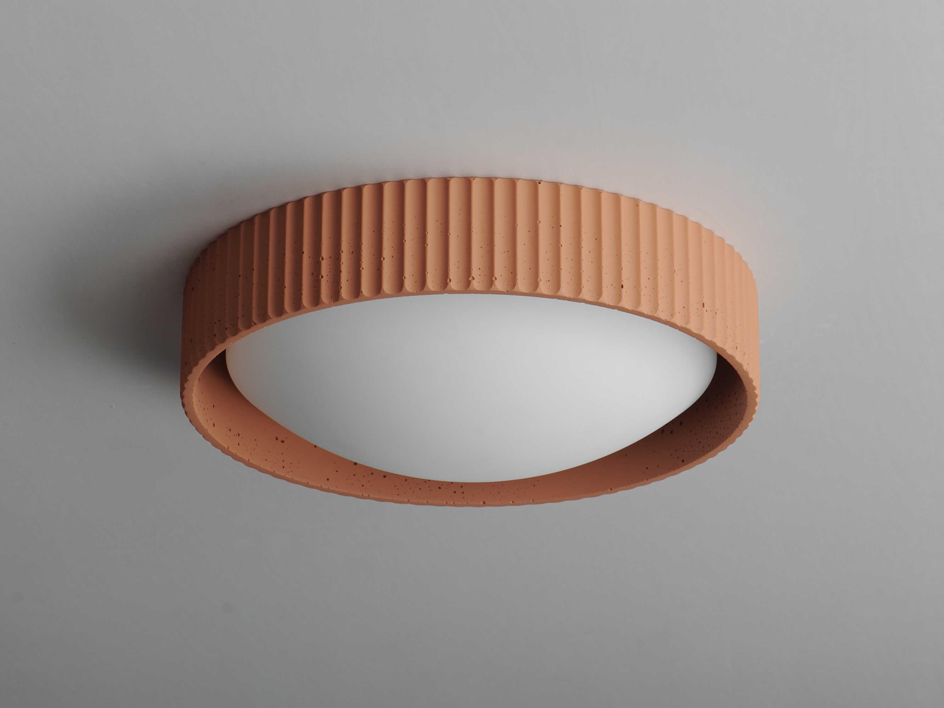 ET2 Souffle 1-Light Terra Cotta Orange LED Round Flush Mount