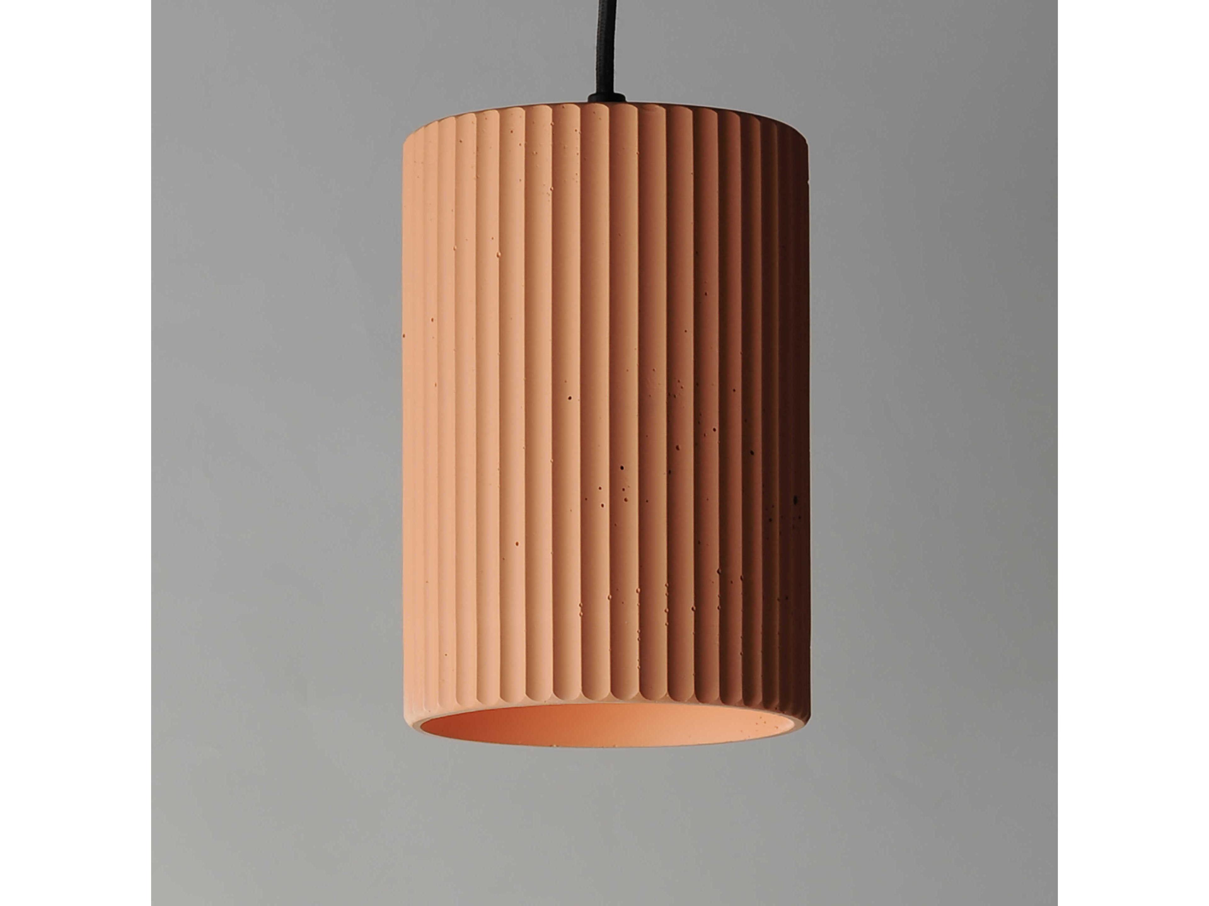 ET2 1-Light Terra Cotta Orange Cylinder Mini Pendant