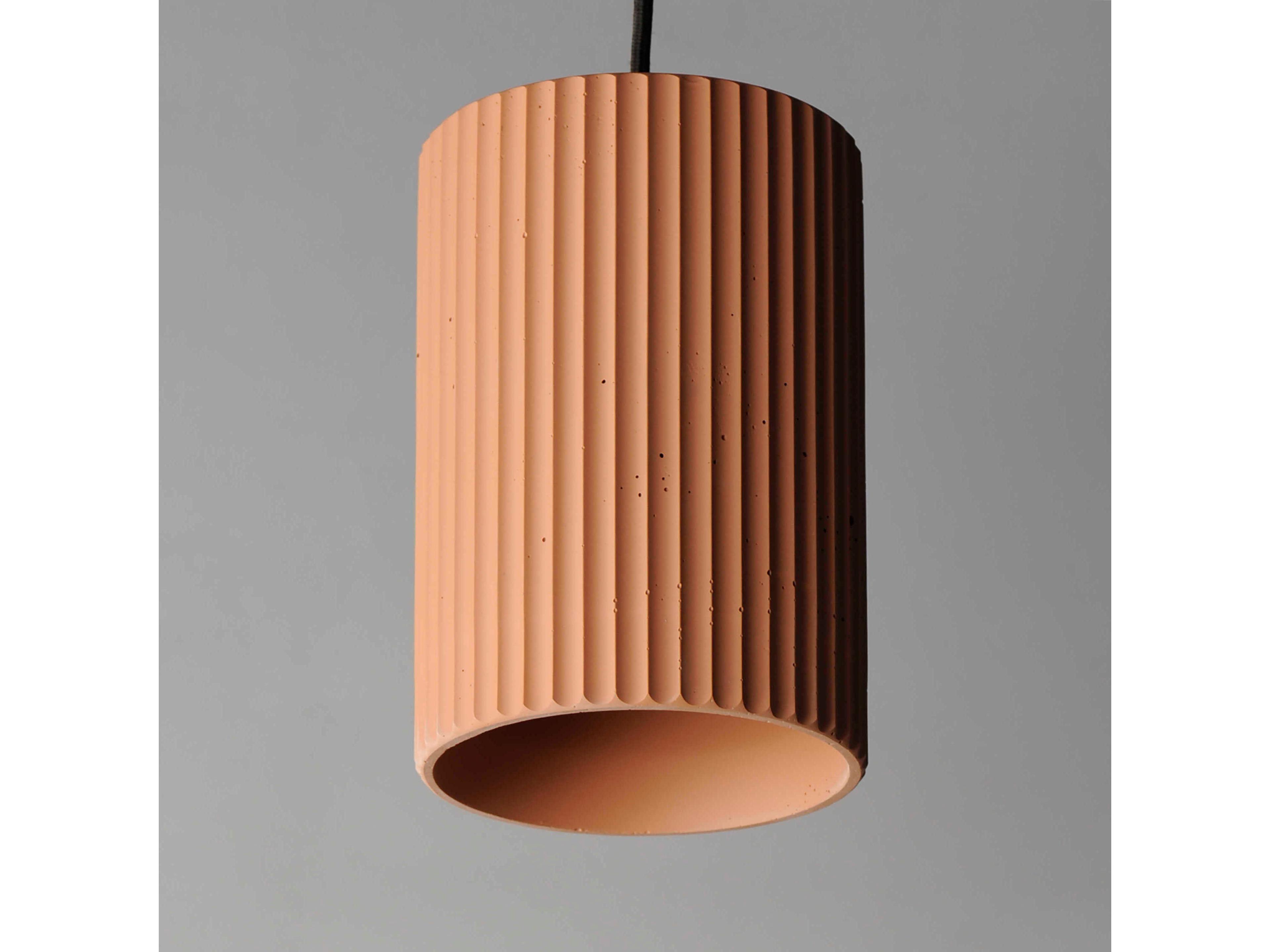 ET2 1-Light Terra Cotta Orange Cylinder Mini Pendant