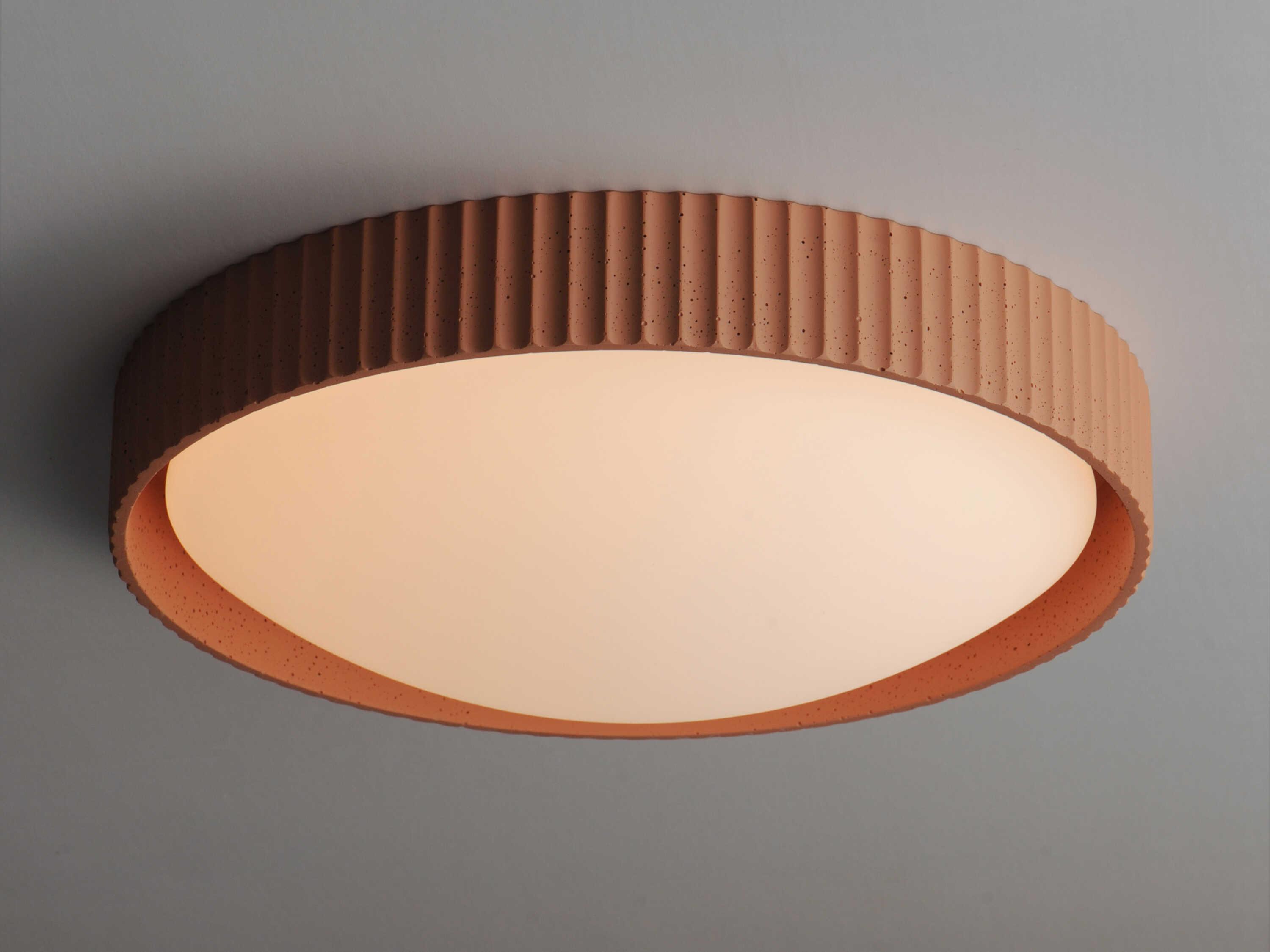 ET2 Souffle 1-Light Terra Cotta Orange LED Round Flush Mount