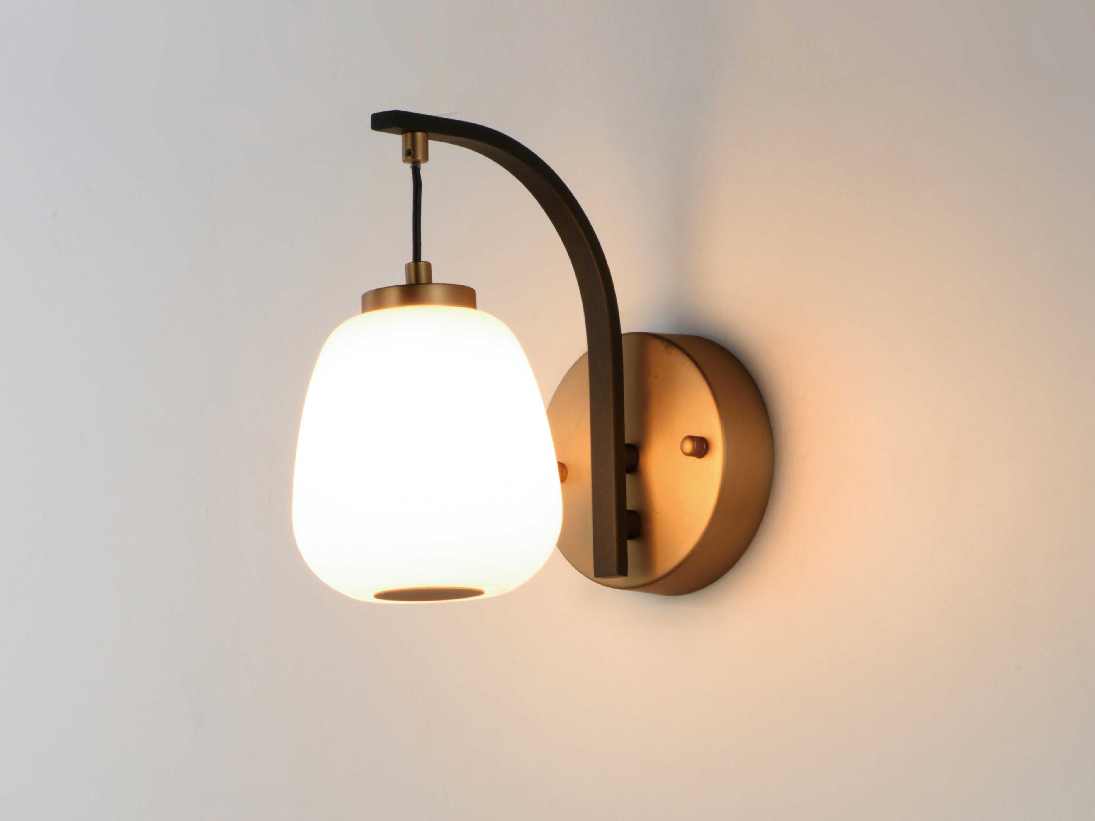 ET2 1-Light Black Gold Glass LED Wall Sconce