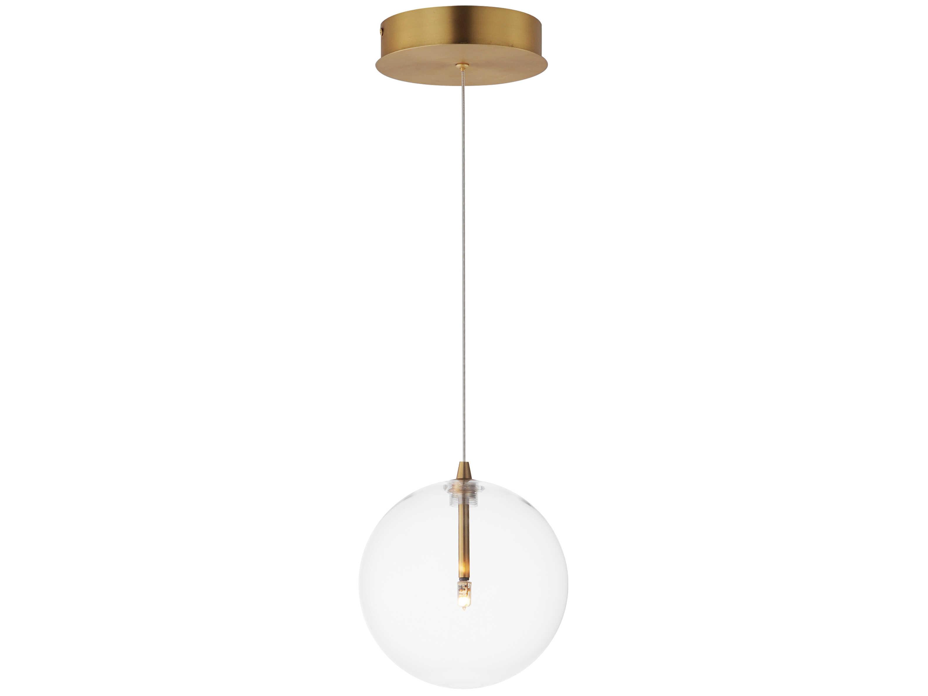 ET2 1-Light Natural Aged Brass Globe Mini Pendant