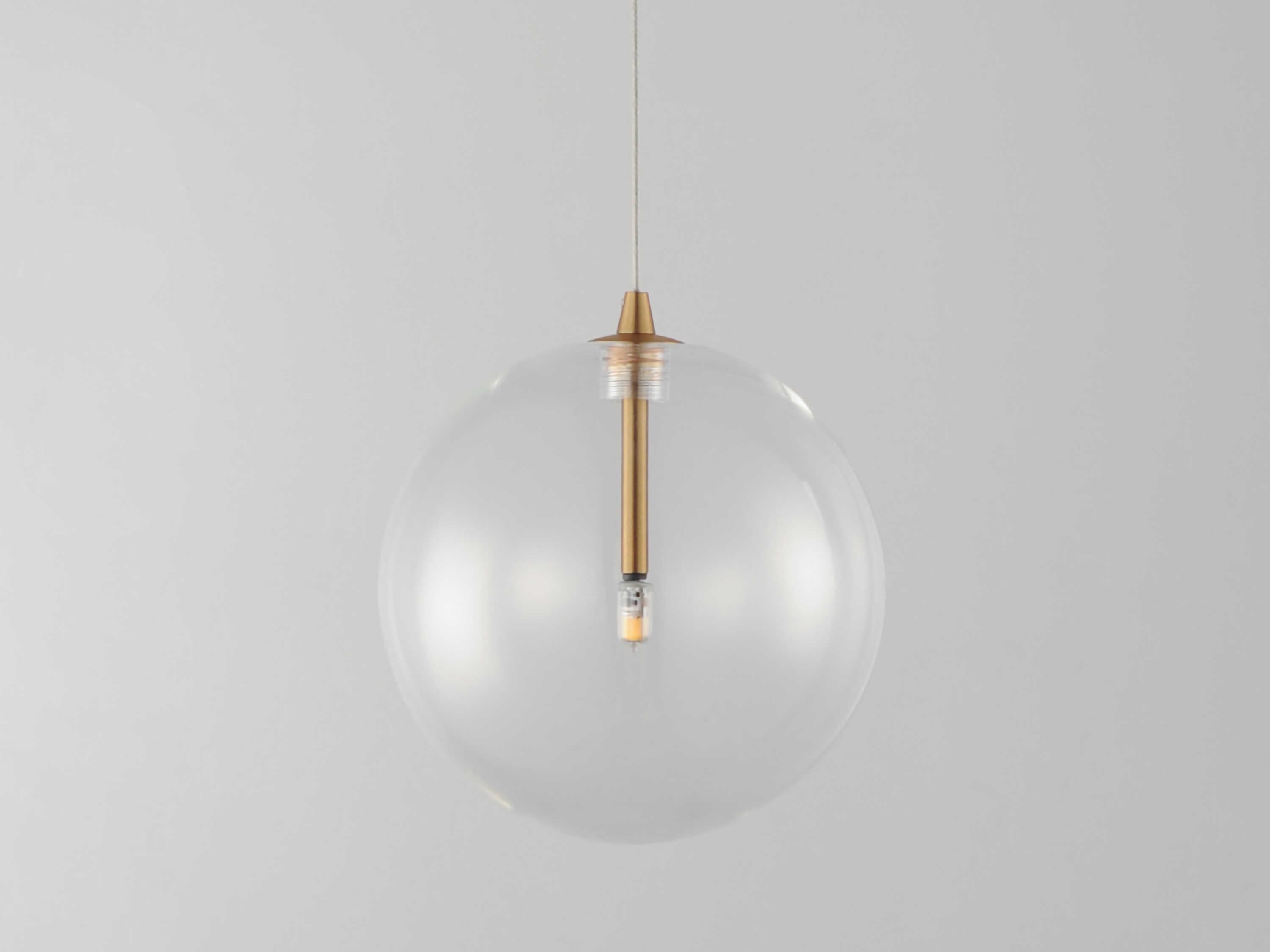 ET2 1-Light Natural Aged Brass Globe Mini Pendant