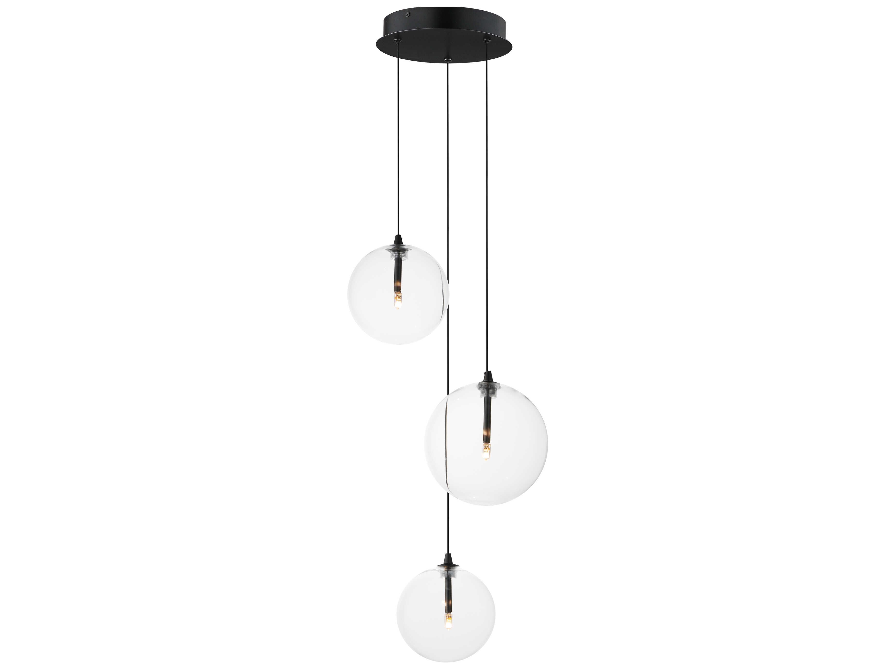 ET2 Global 3-Light Black Globe Mini Pendant
