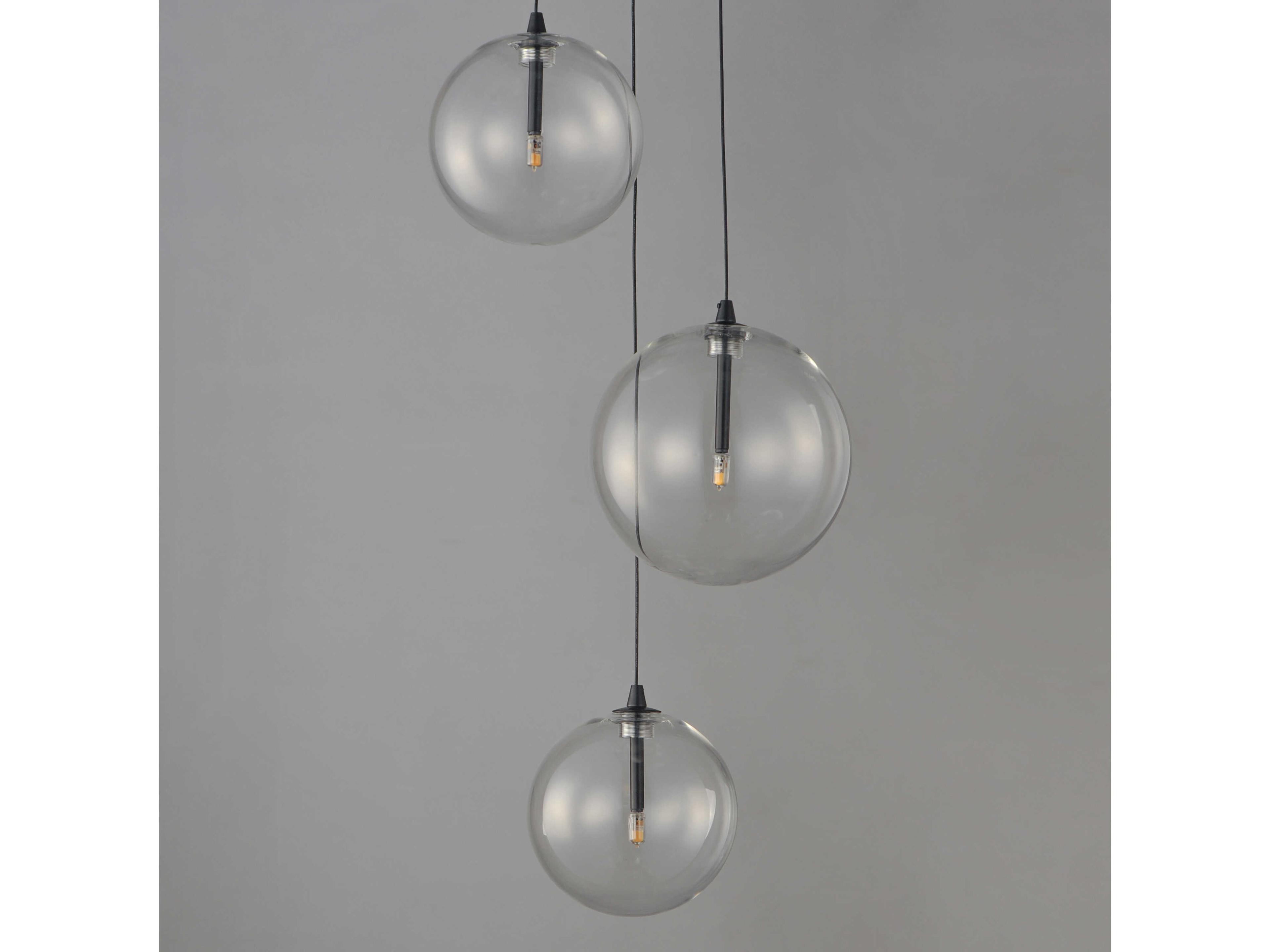 ET2 Global 3-Light Black Globe Mini Pendant