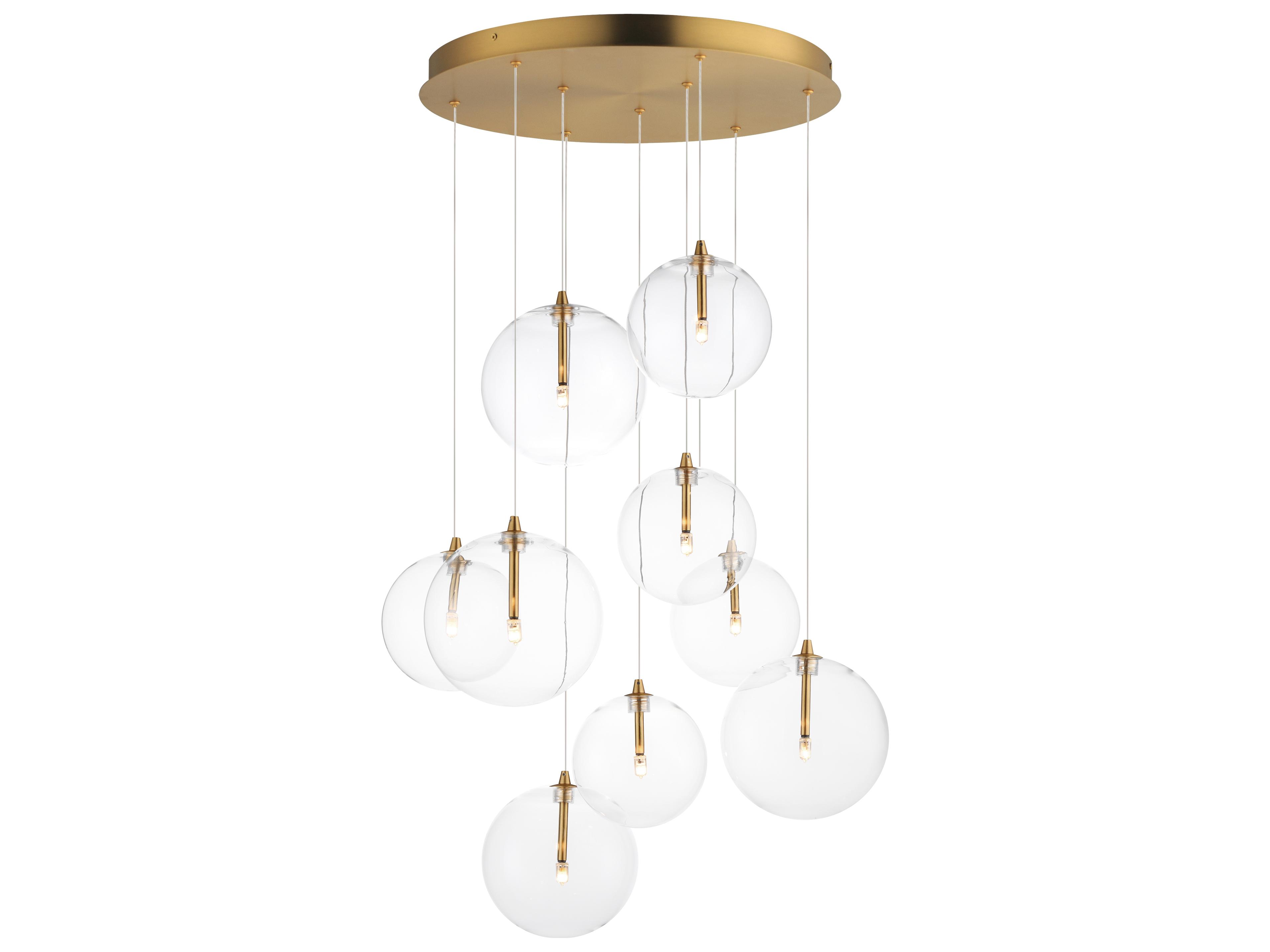 ET2 Global 9-Light Natural Aged Brass Globe Pendant