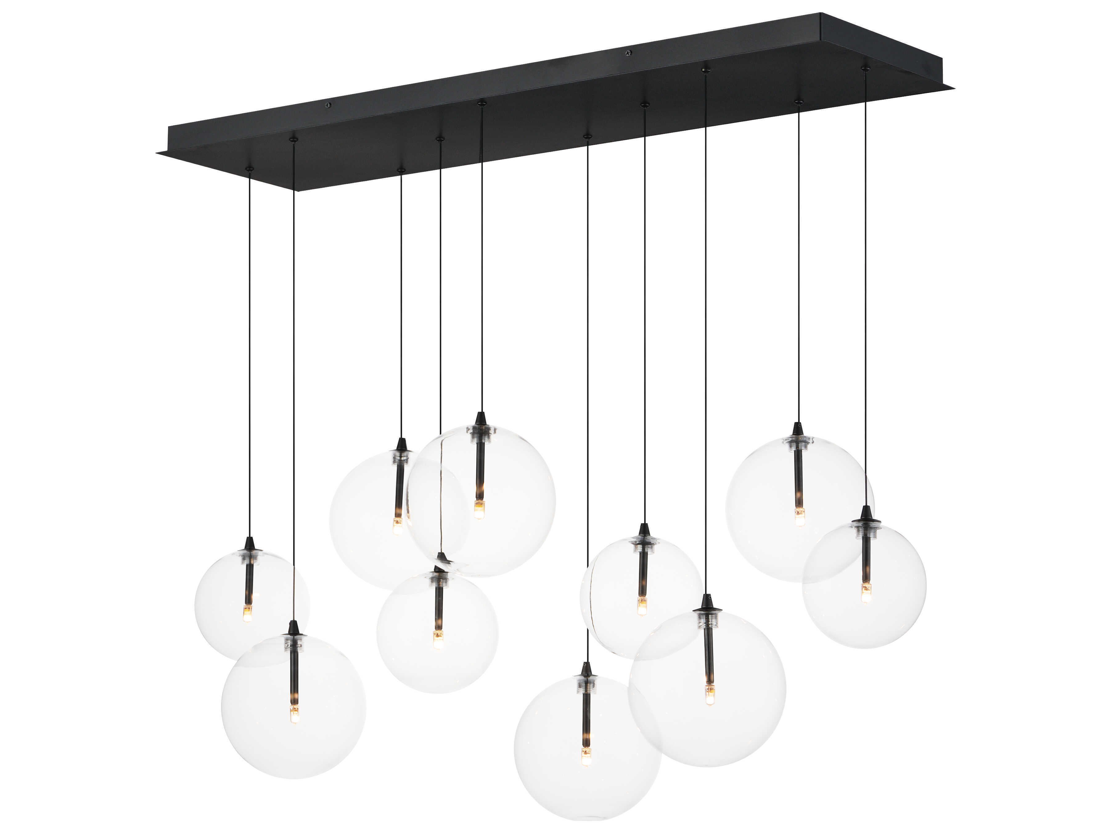 ET2 Global 10-Light Black Globe Island Pendant