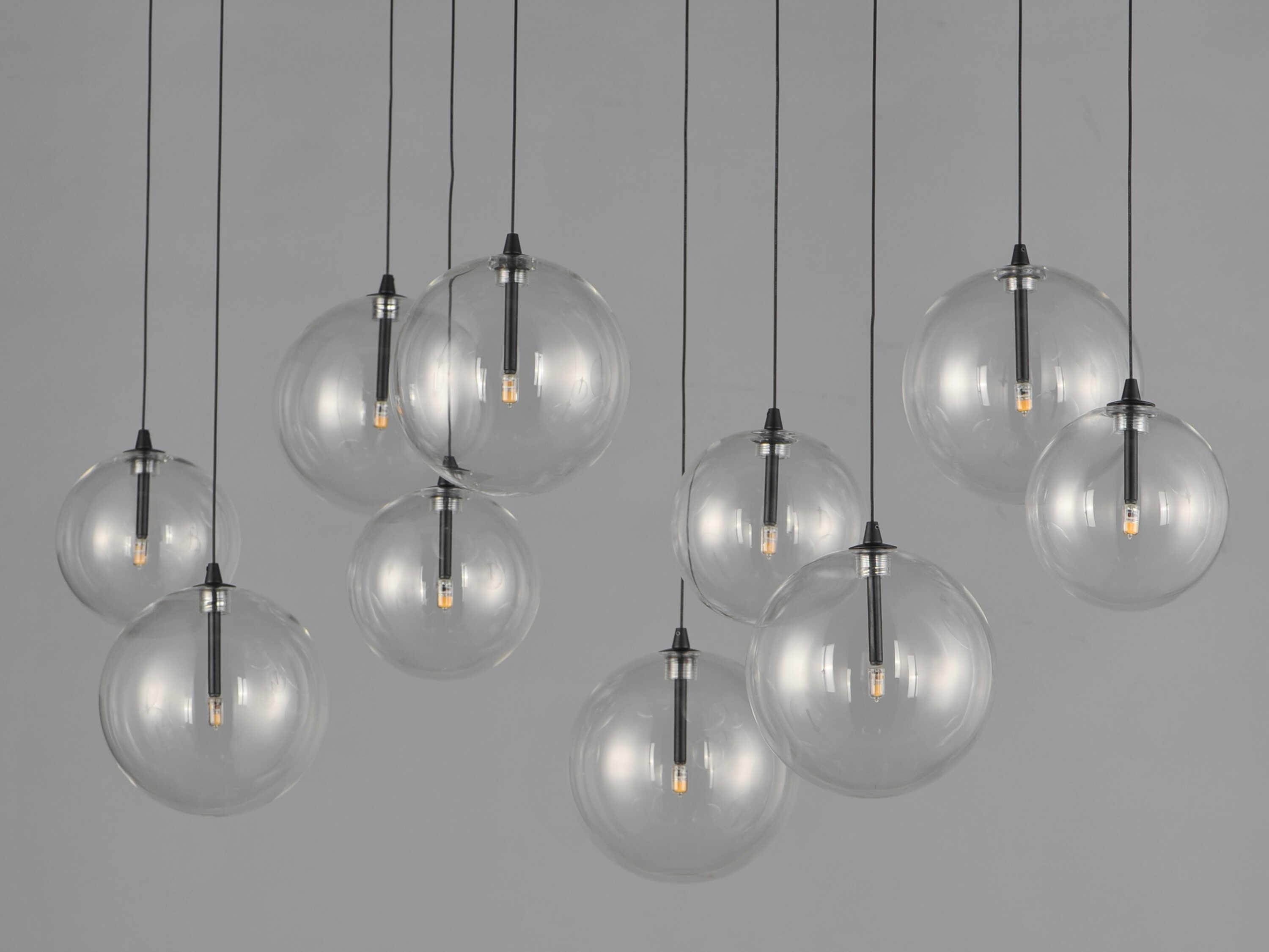 ET2 Global 10-Light Black Globe Island Pendant