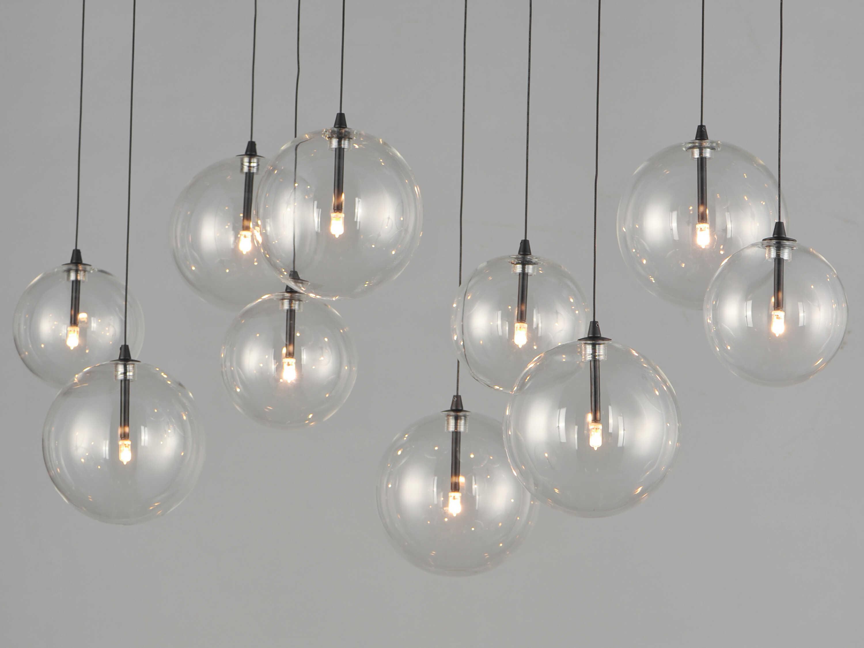 ET2 Global 10-Light Black Globe Island Pendant