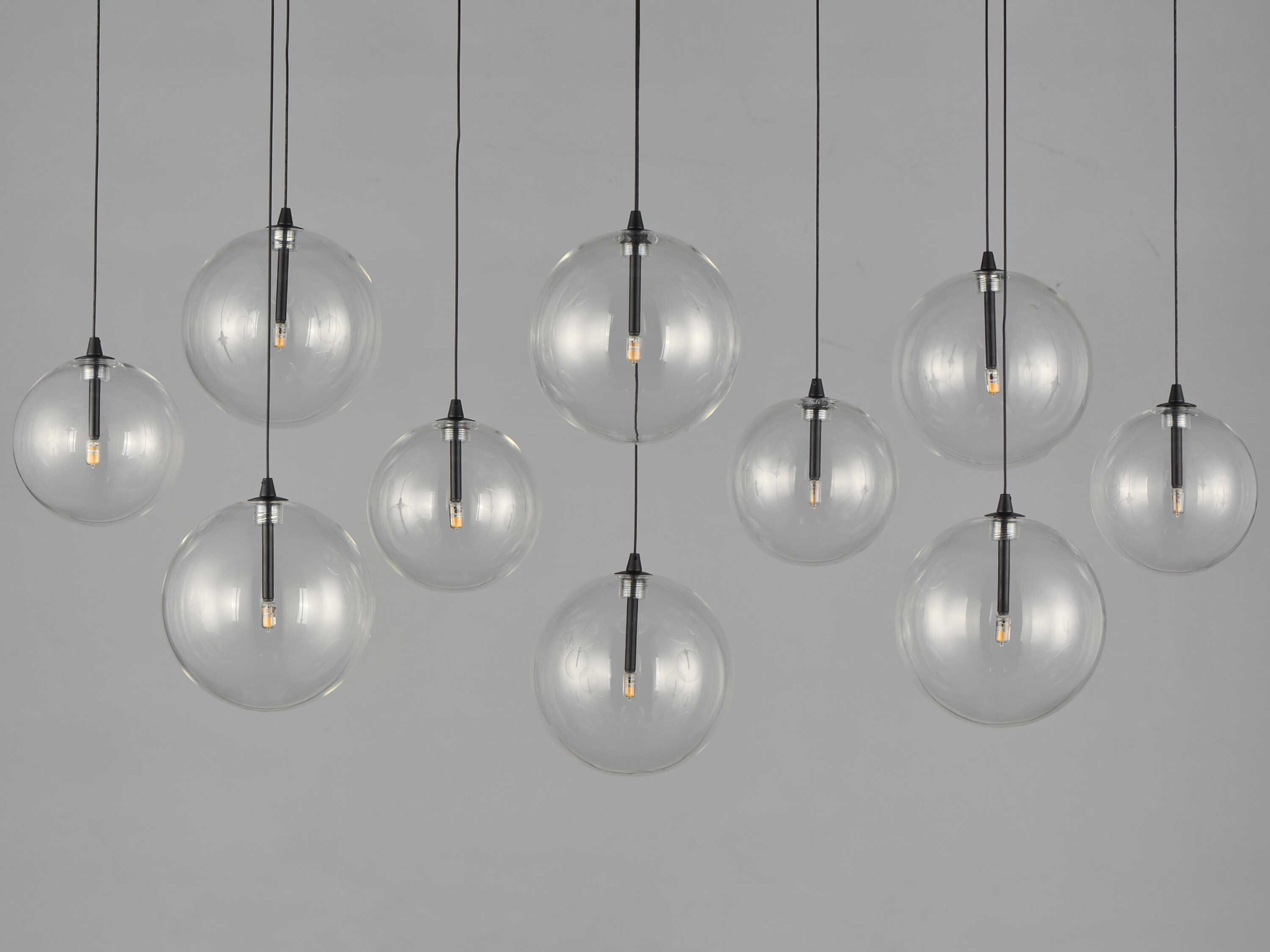 ET2 Global 10-Light Black Globe Island Pendant
