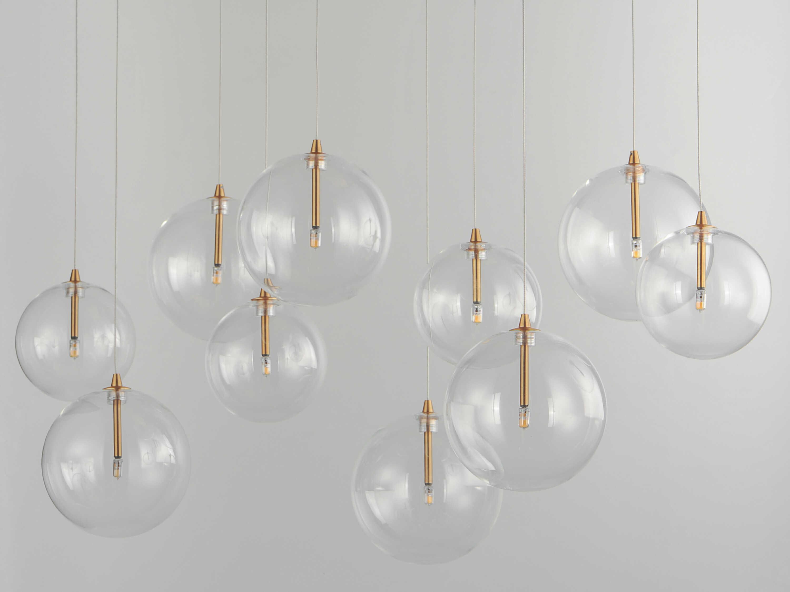 ET2 Global 10-Light Natural Aged Brass Globe Island Pendant