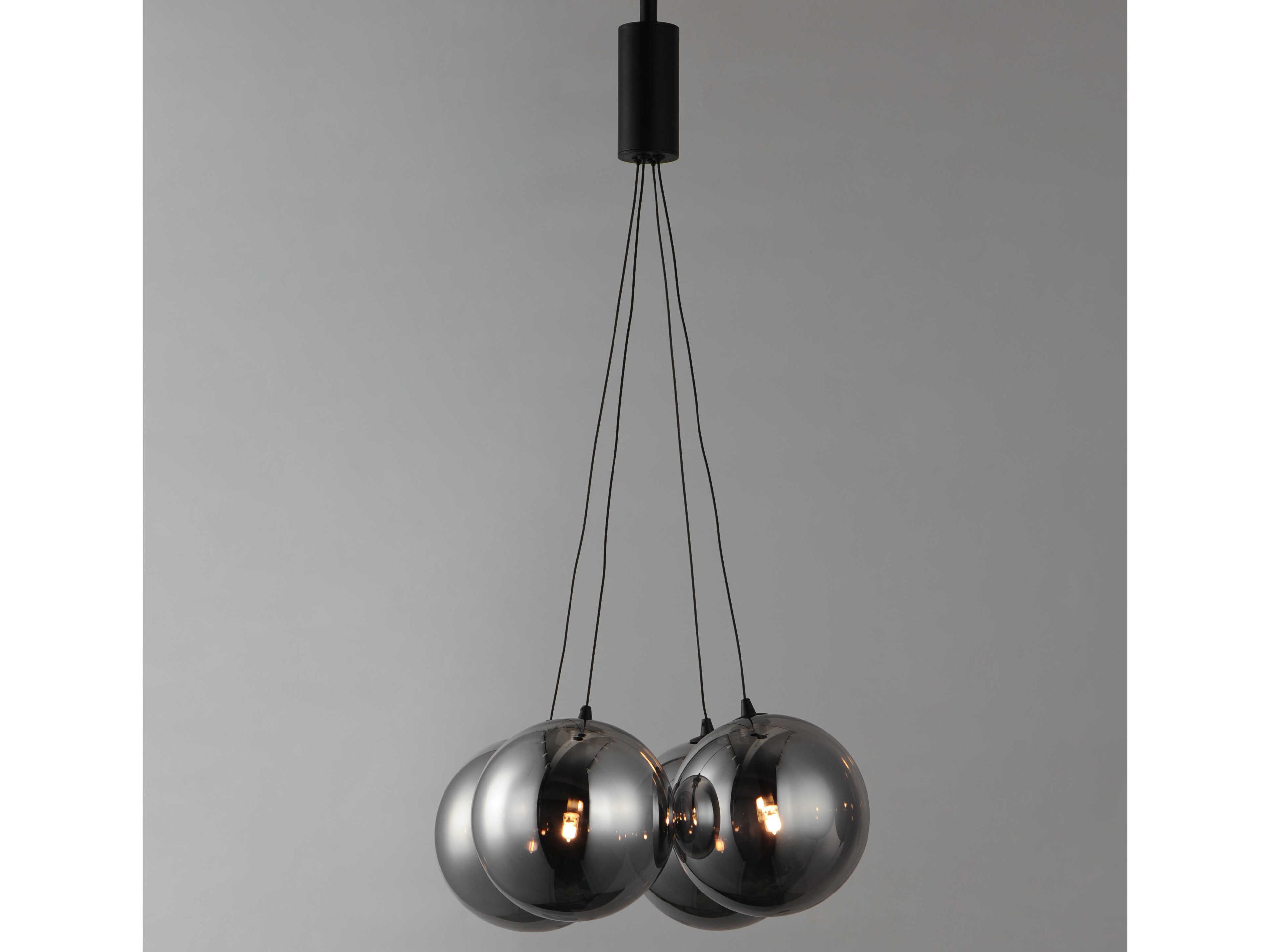 ET2 Burst 4-Light Black Glass LED Globe Pendant