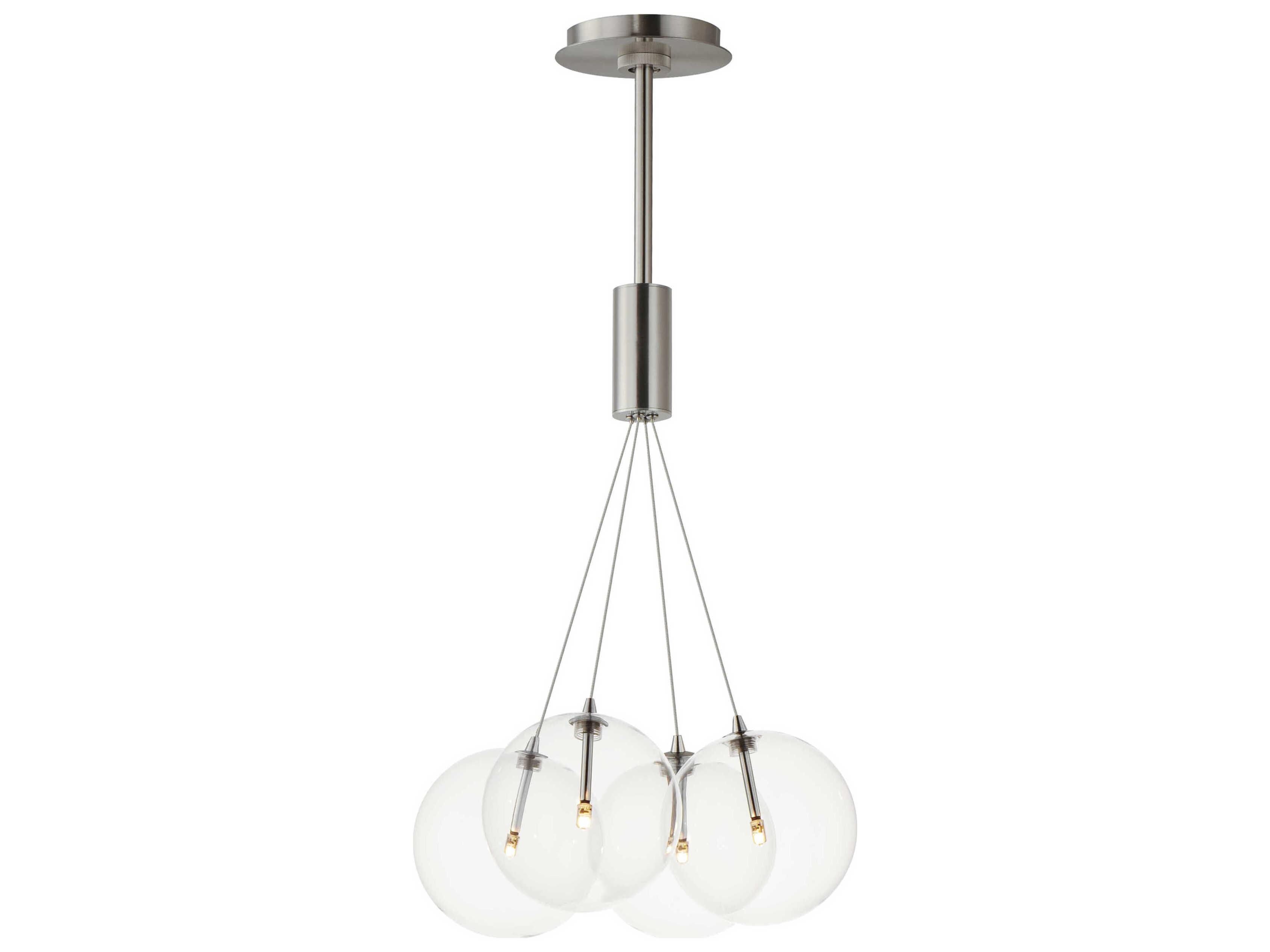 ET2 Burst 4-Light Satin Nickel Glass LED Globe Pendant