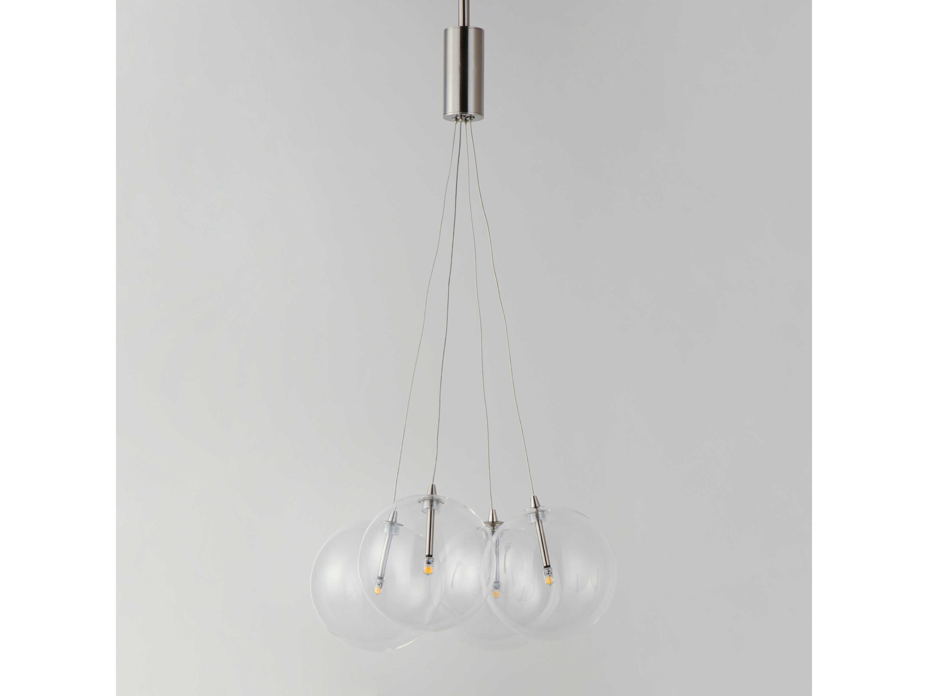 ET2 Burst 4-Light Satin Nickel Glass LED Globe Pendant