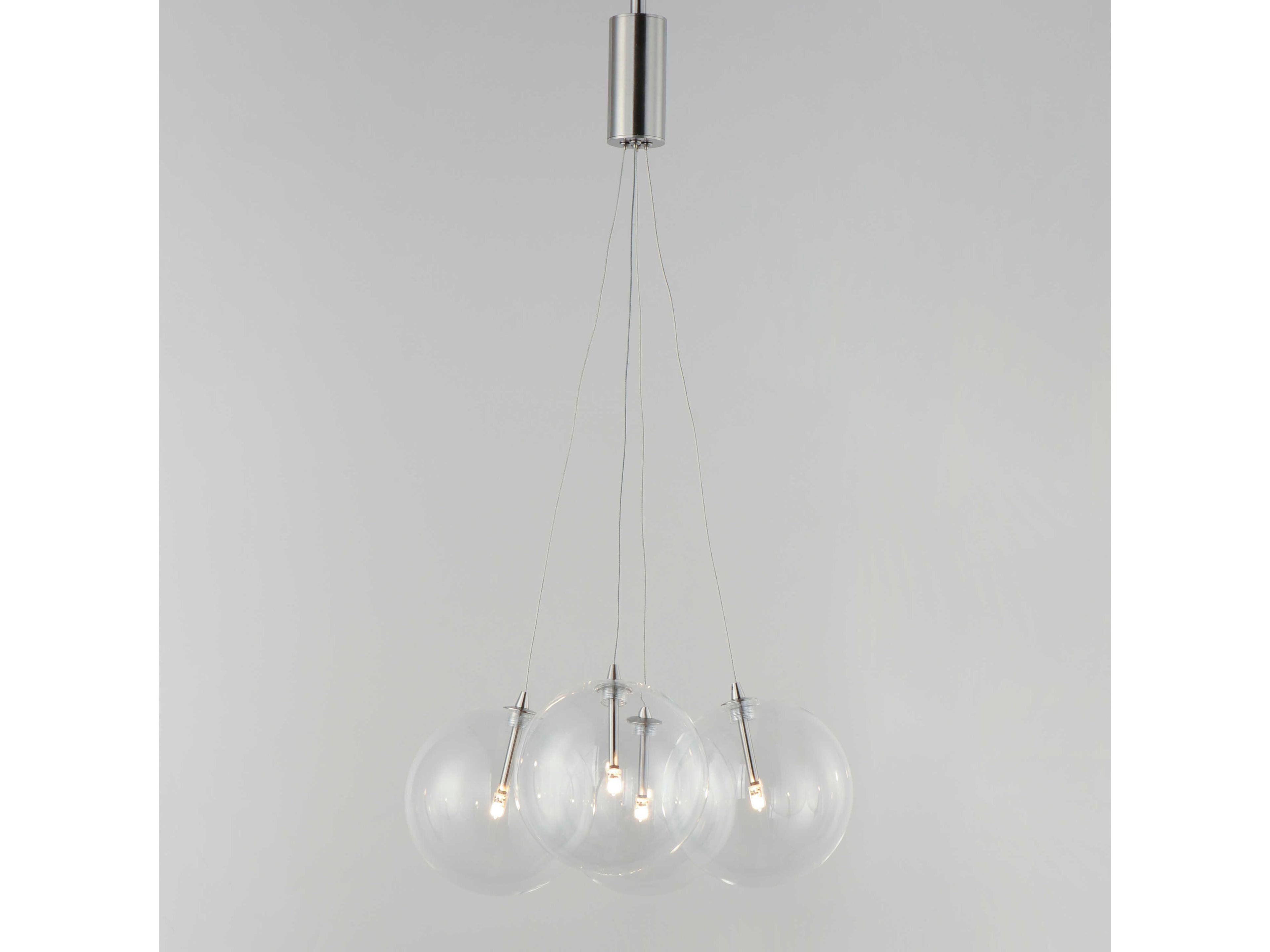 ET2 Burst 4-Light Satin Nickel Glass LED Globe Pendant