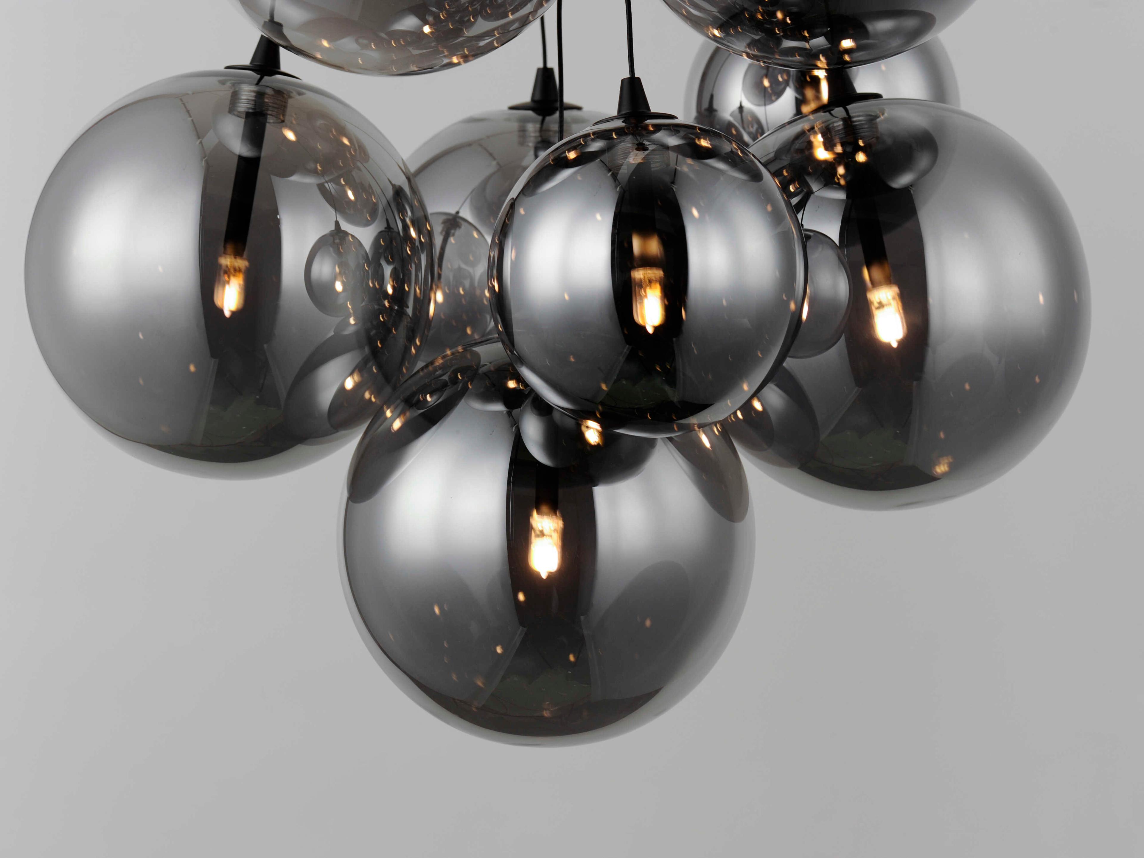 ET2 Burst 9-Light Black Glass LED Globe Pendant