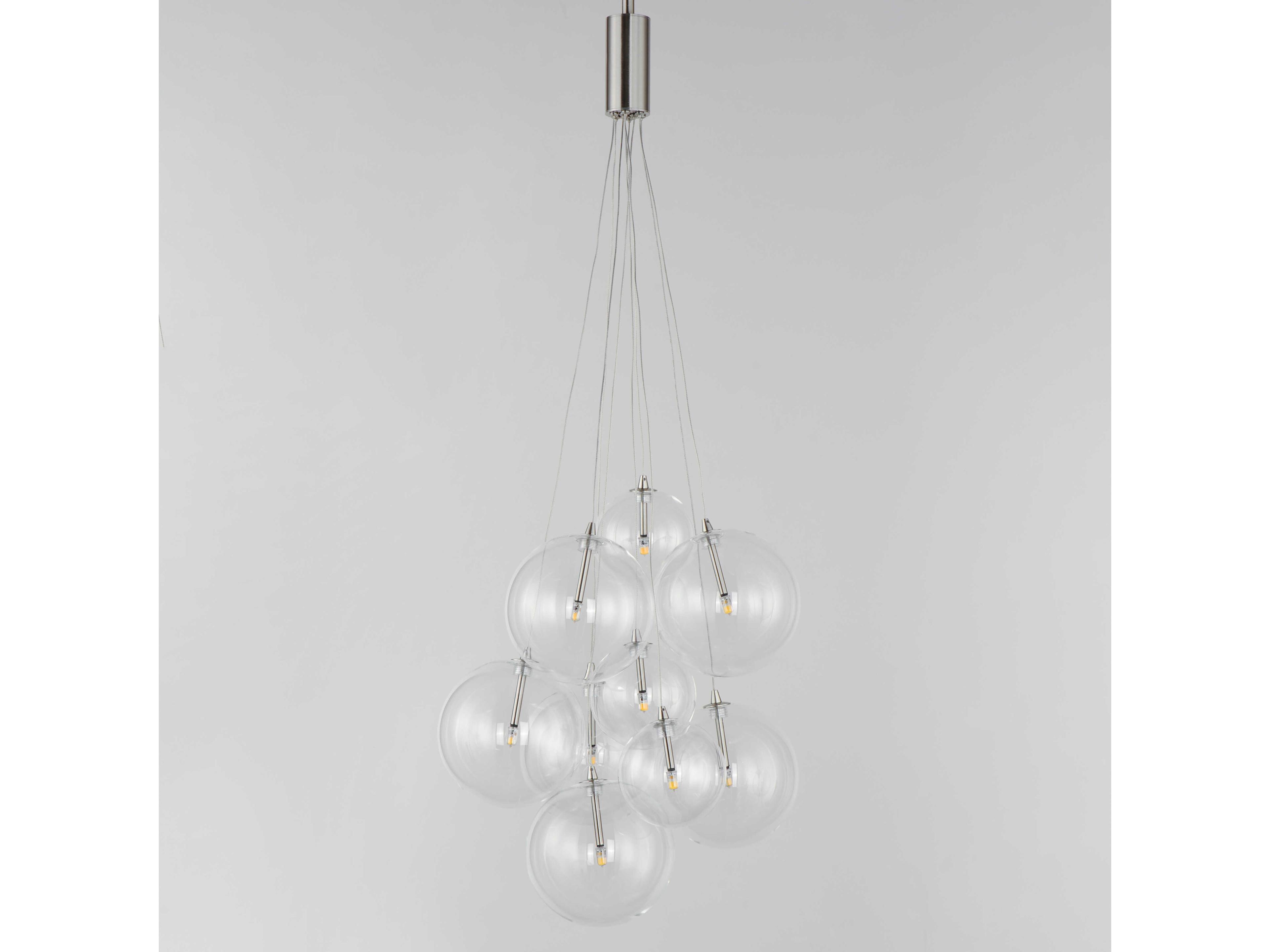 ET2 Burst 9-Light Satin Nickel Glass LED Globe Pendant