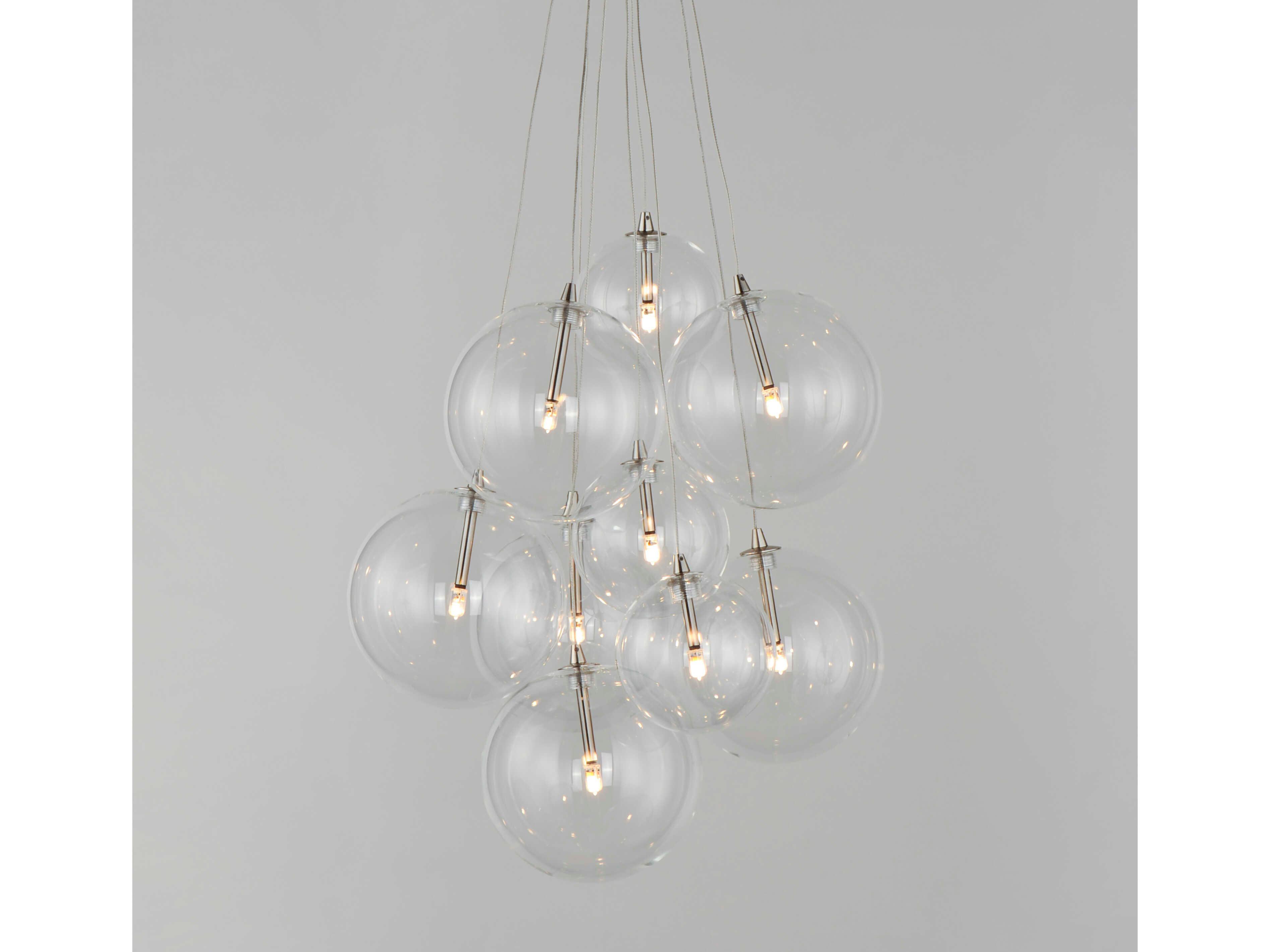 ET2 Burst 9-Light Satin Nickel Glass LED Globe Pendant