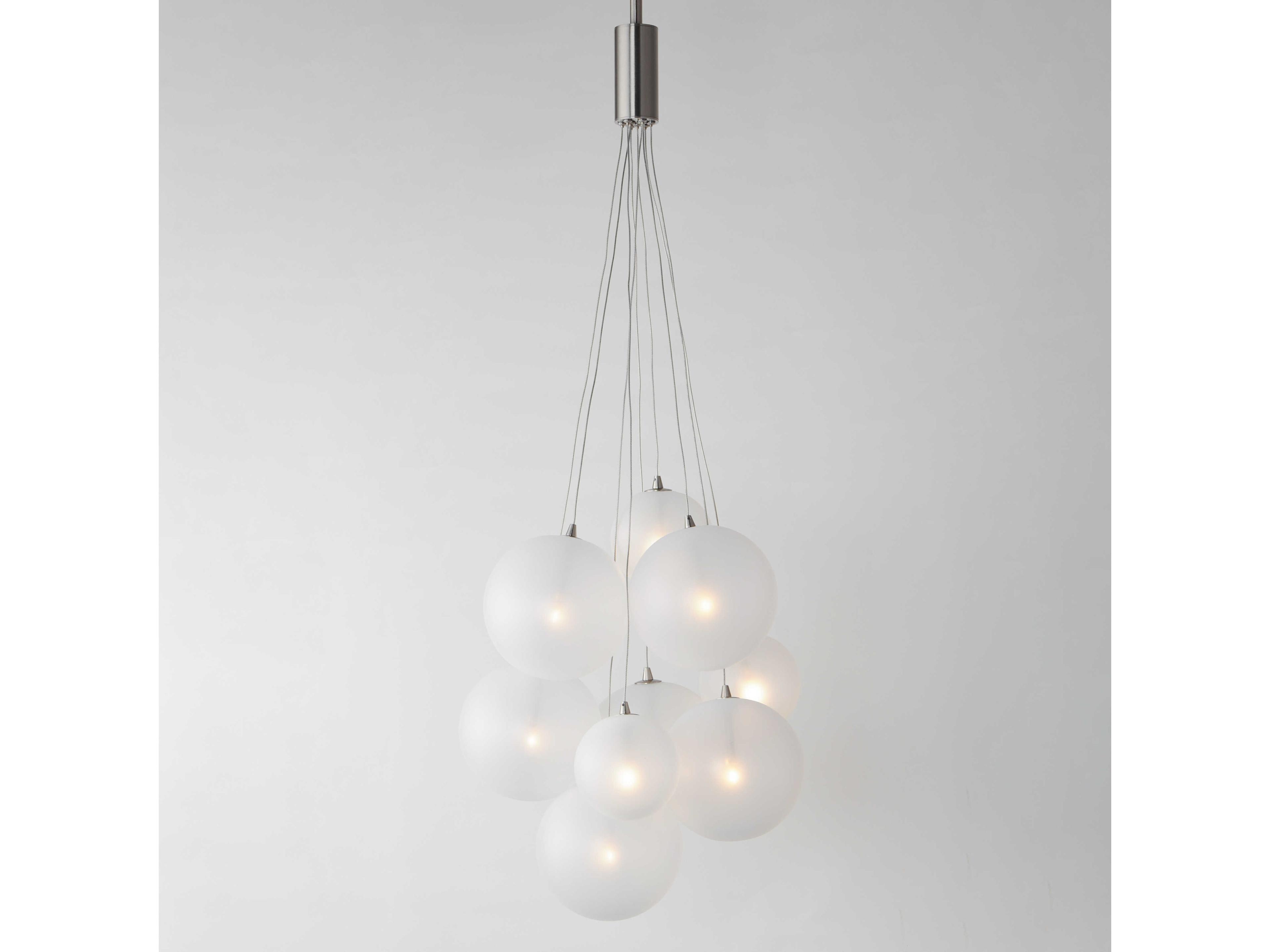 ET2 Burst 9-Light Satin Nickel Glass LED Globe Pendant
