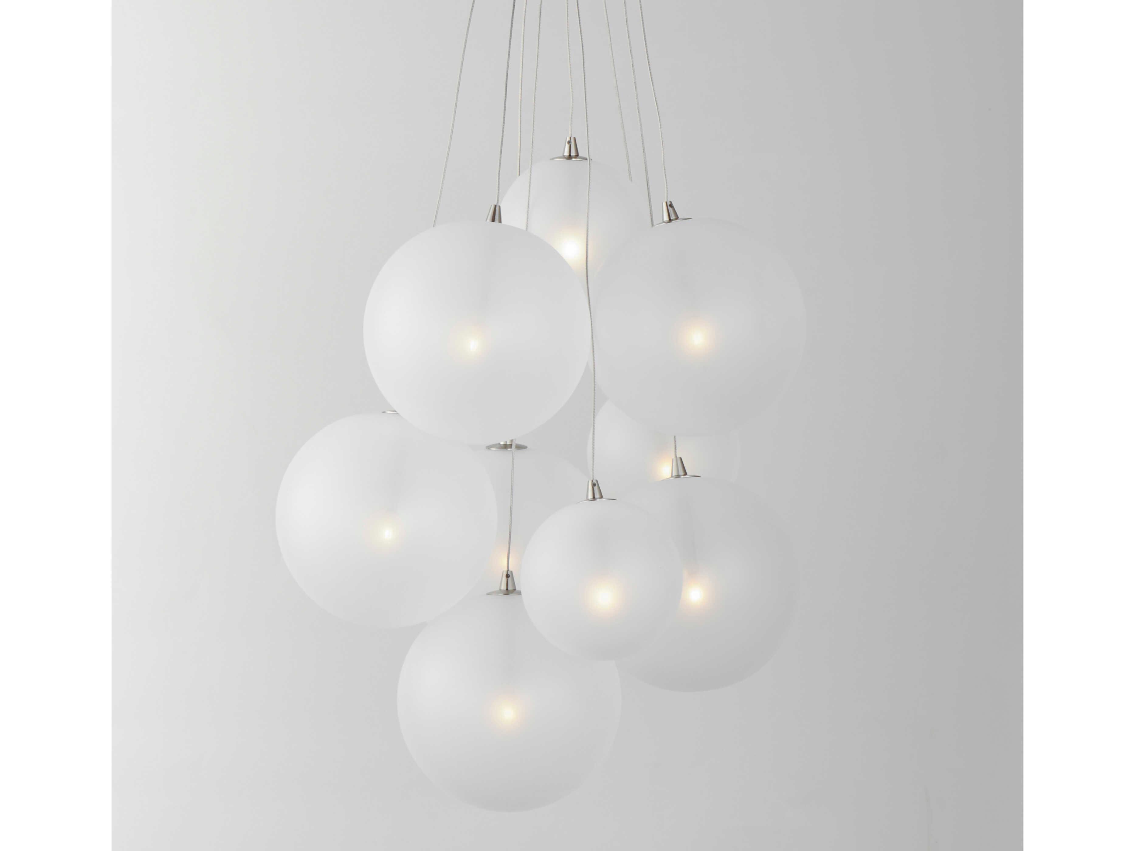 ET2 Burst 9-Light Satin Nickel Glass LED Globe Pendant