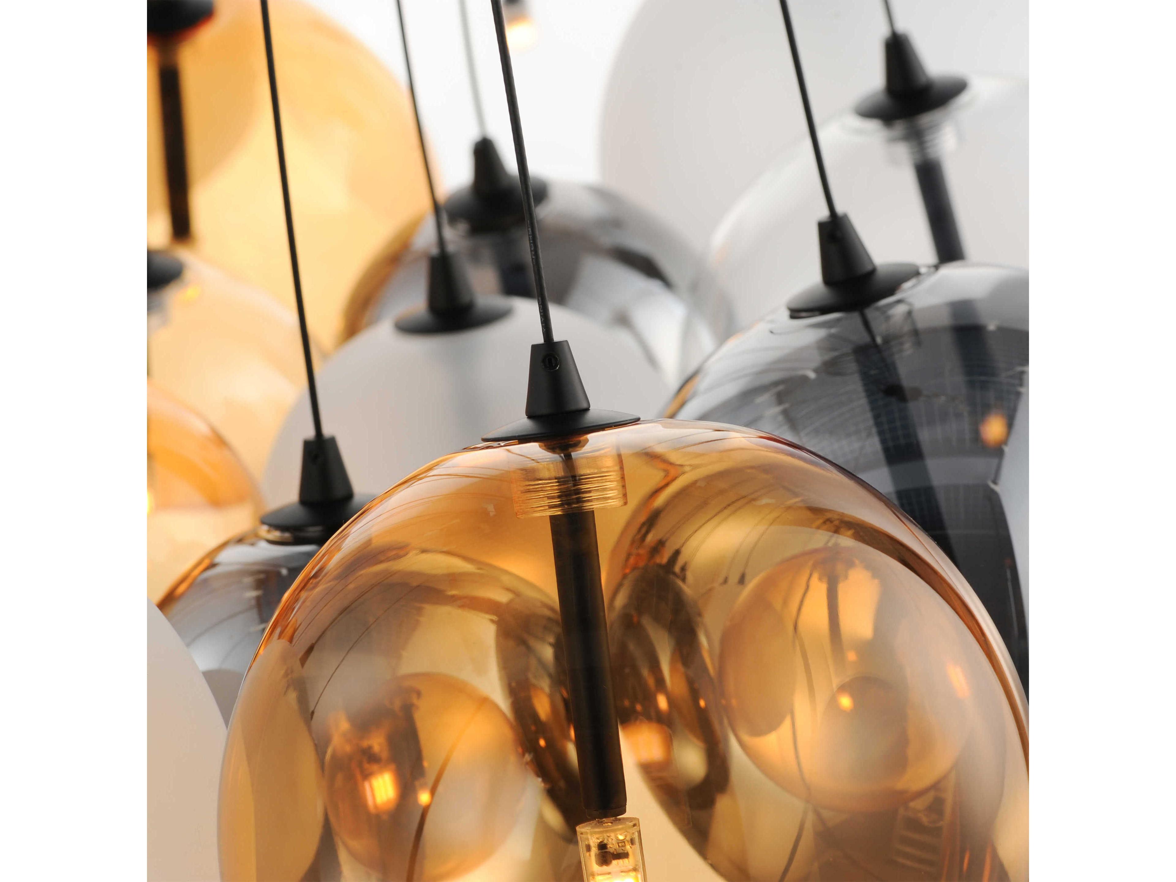 ET2 Burst 20-Light Black Globe Pendant