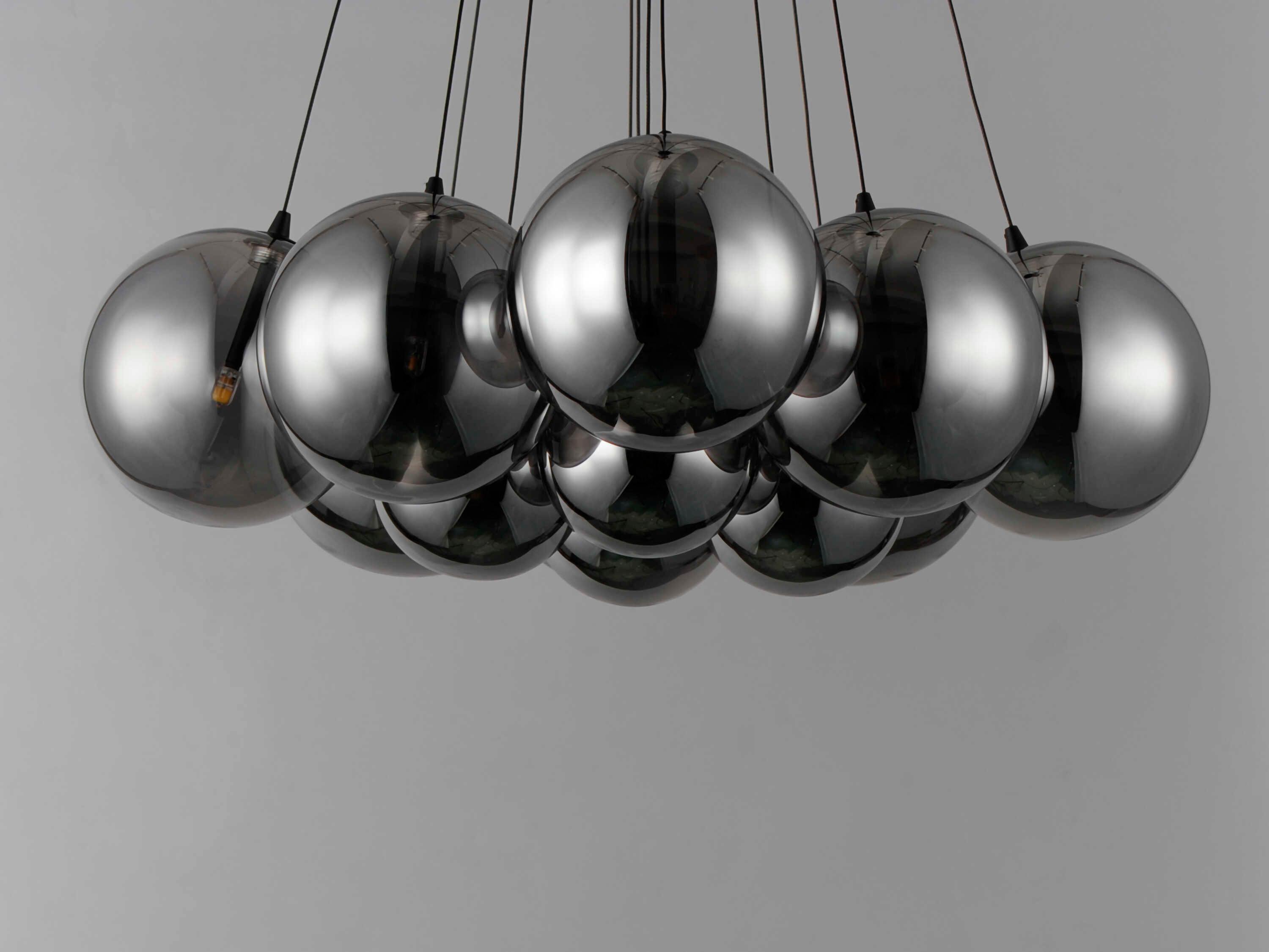ET2 Burst 12-Light Black Glass LED Globe Pendant
