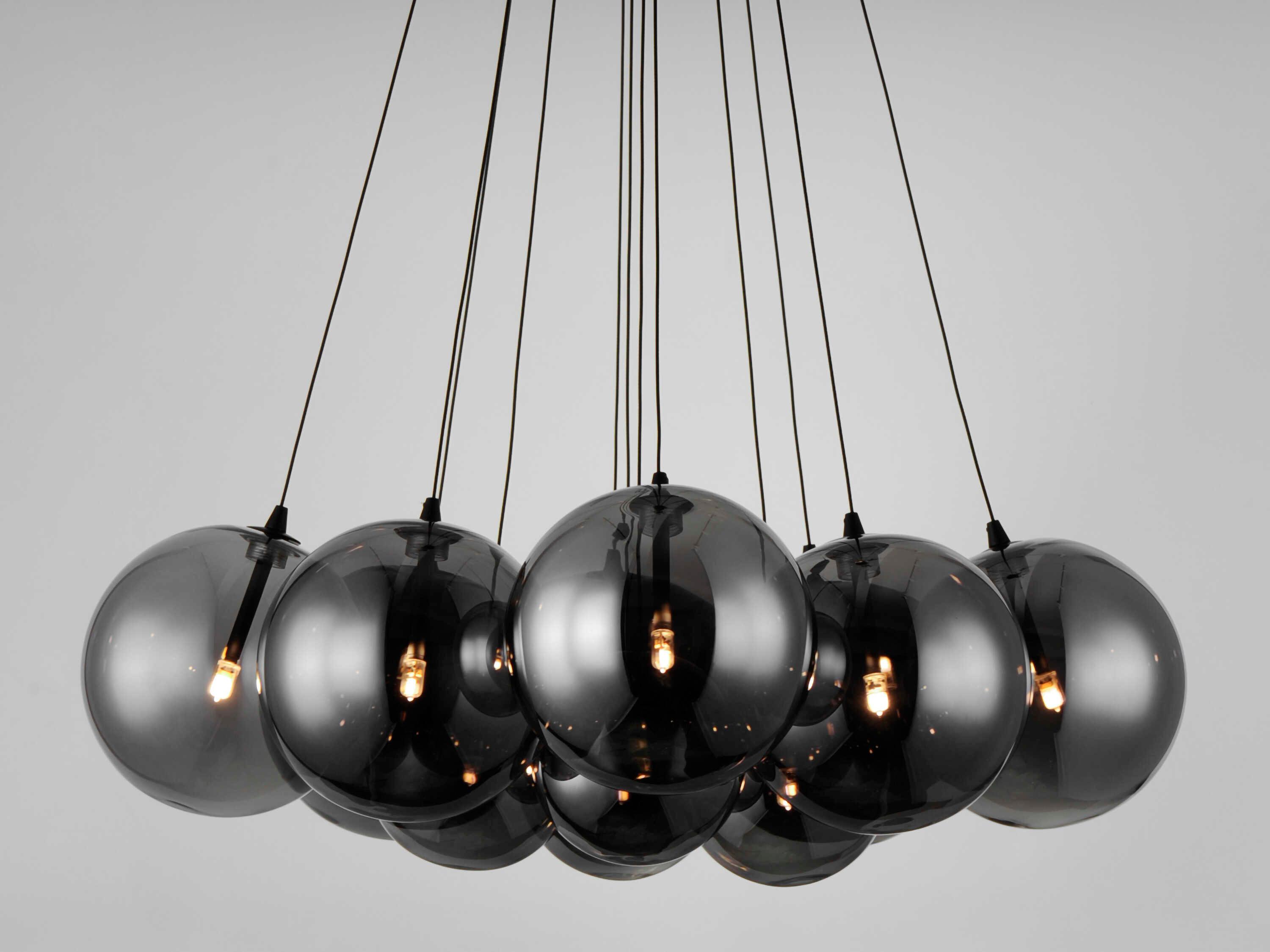 ET2 Burst 12-Light Black Glass LED Globe Pendant