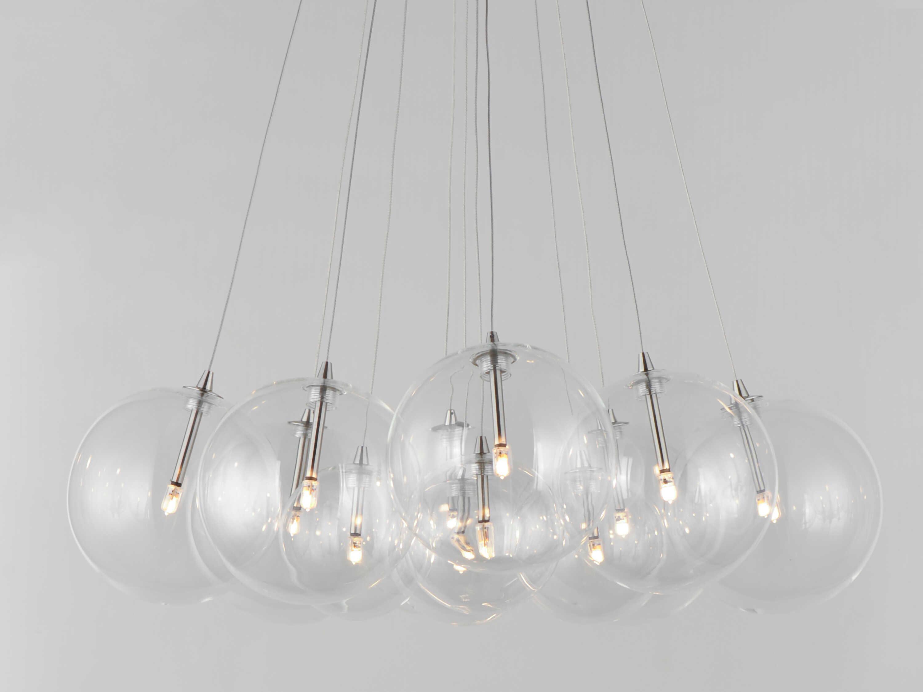 ET2 Burst 12-Light Satin Nickel Glass LED Globe Pendant