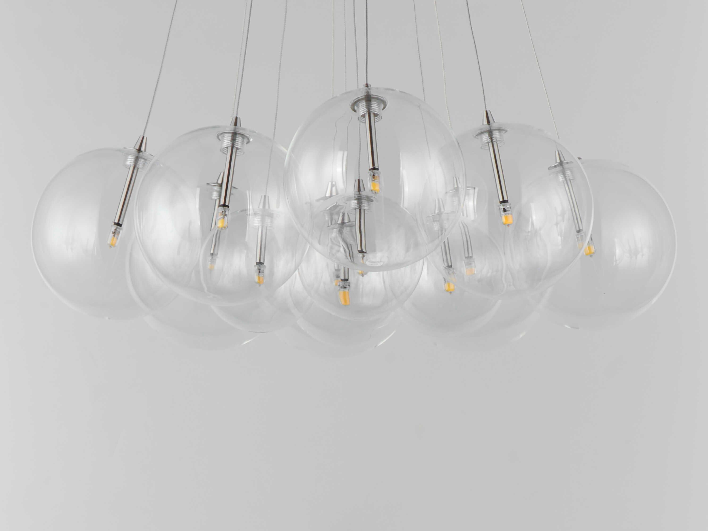 ET2 Burst 12-Light Satin Nickel Glass LED Globe Pendant