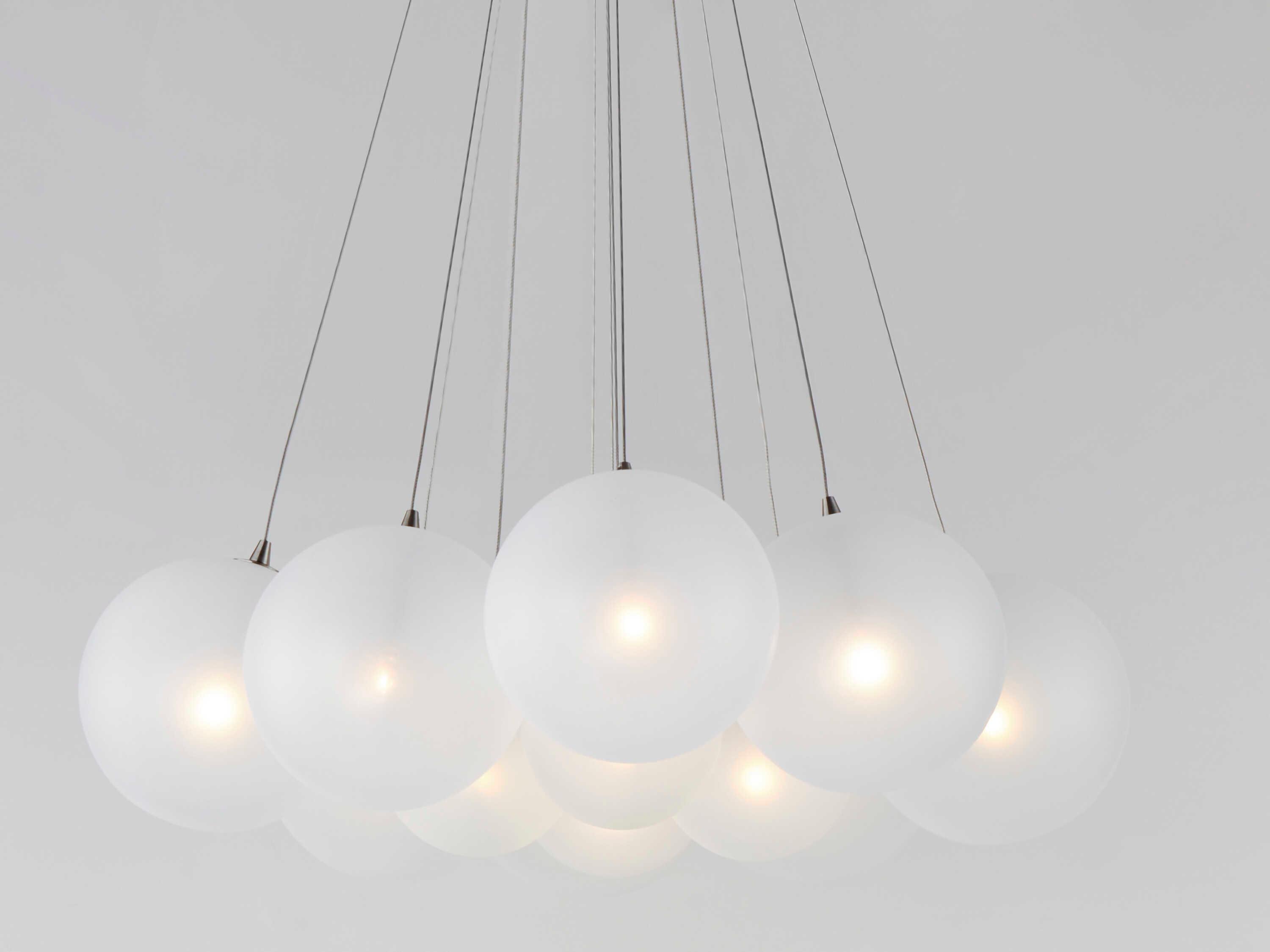 ET2 Burst 12-Light Satin Nickel Glass LED Globe Pendant