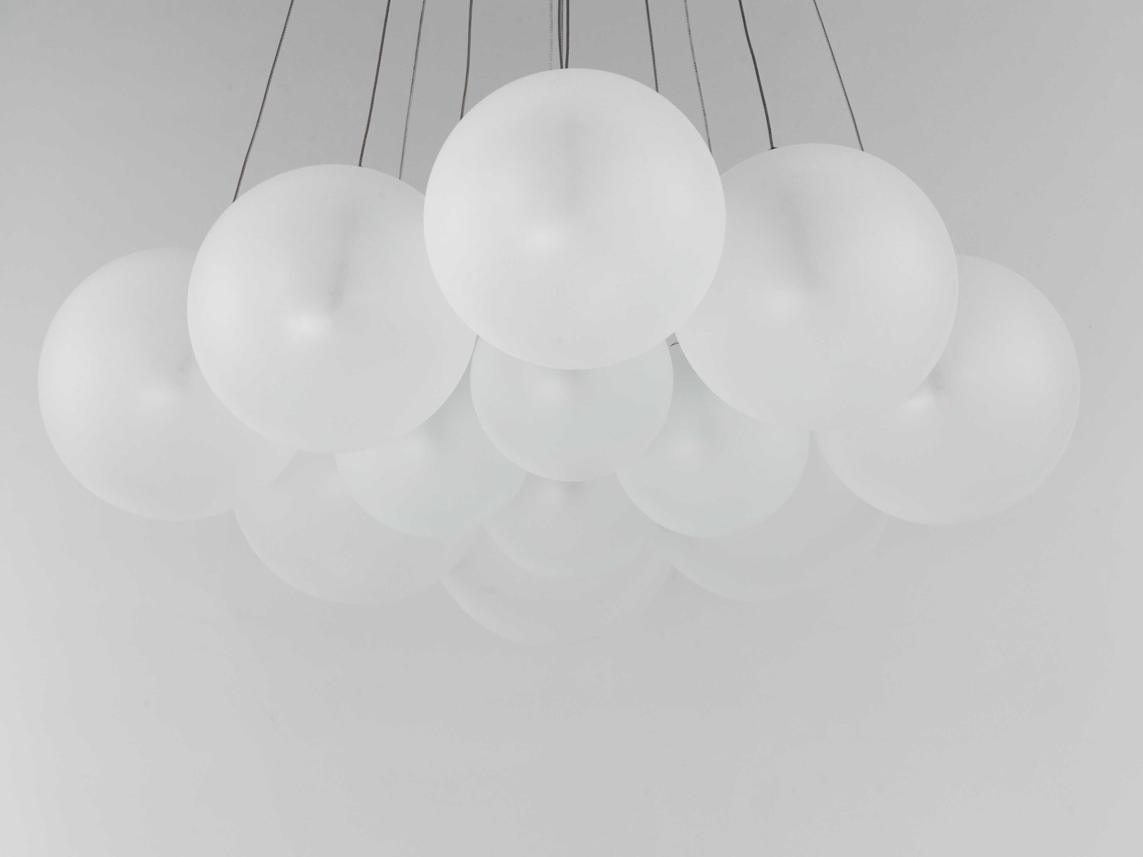 ET2 Burst 12-Light Satin Nickel Glass LED Globe Pendant