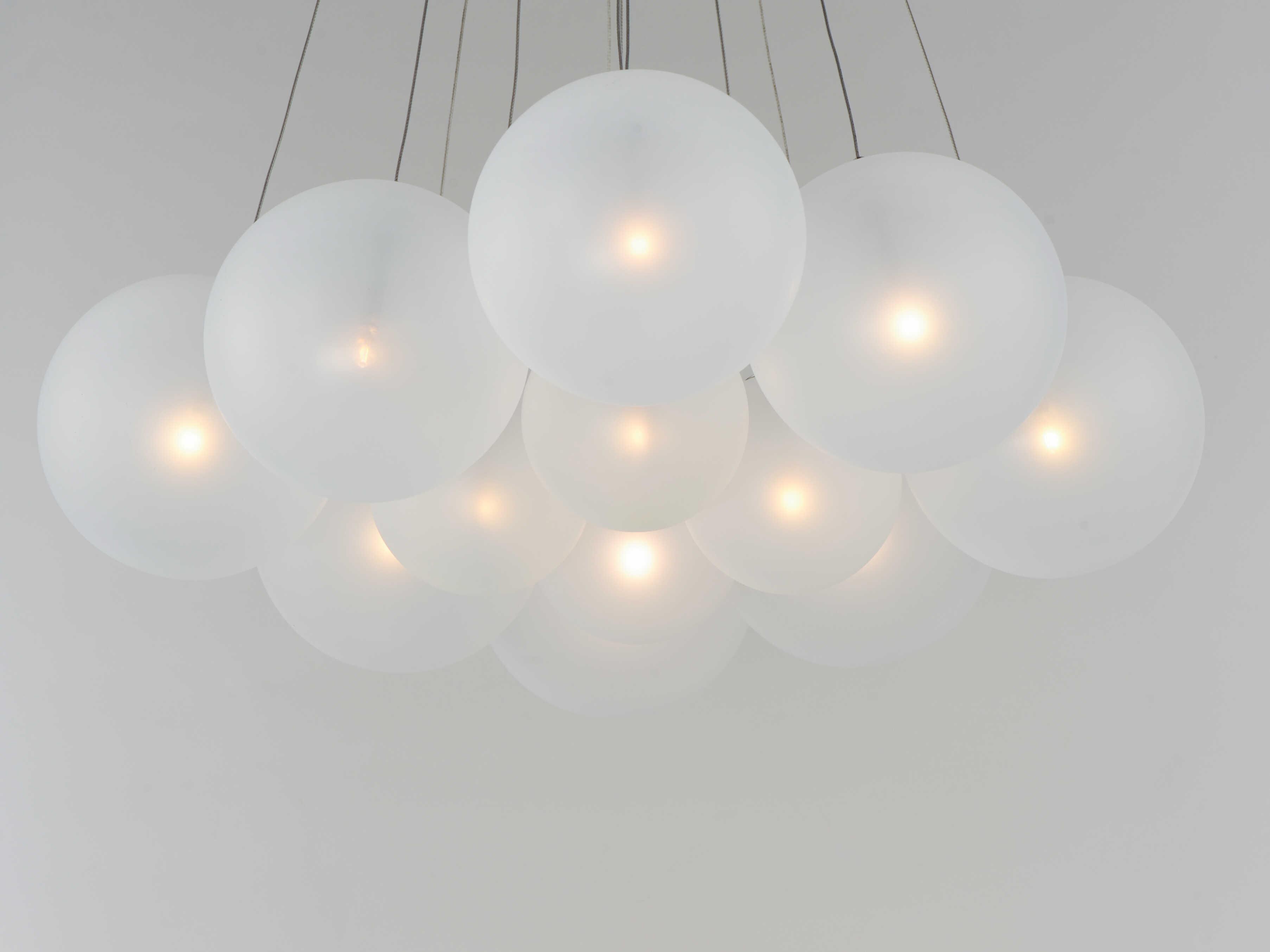 ET2 Burst 12-Light Satin Nickel Glass LED Globe Pendant