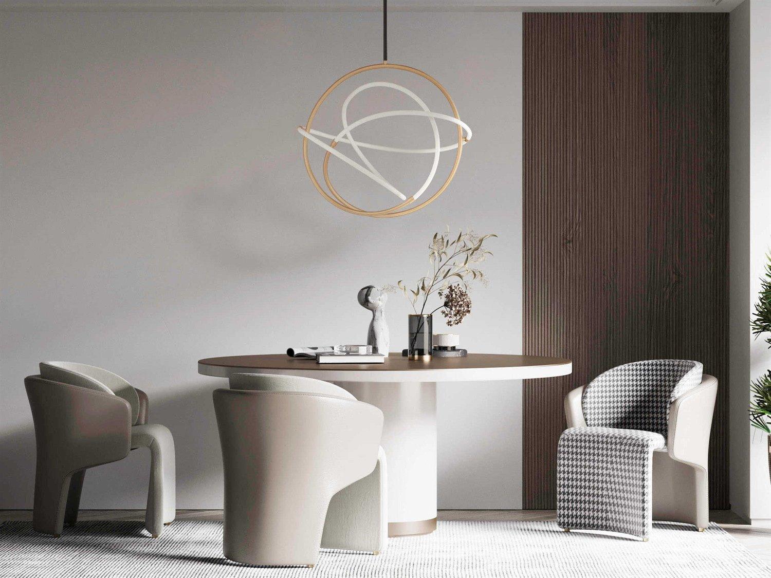 ET2 Mobius 1-Light Black Gold White LED Linear Pendant