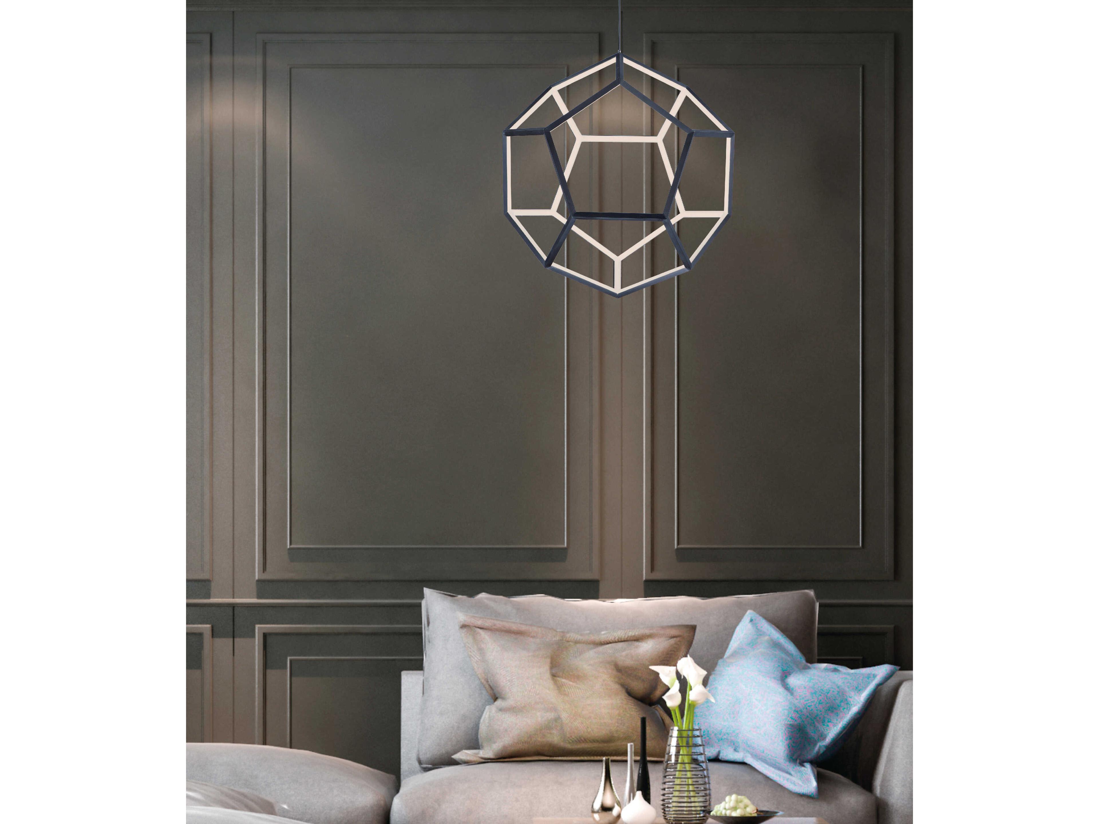 ET2 Penta 1-Light Black LED Geometric Pendant