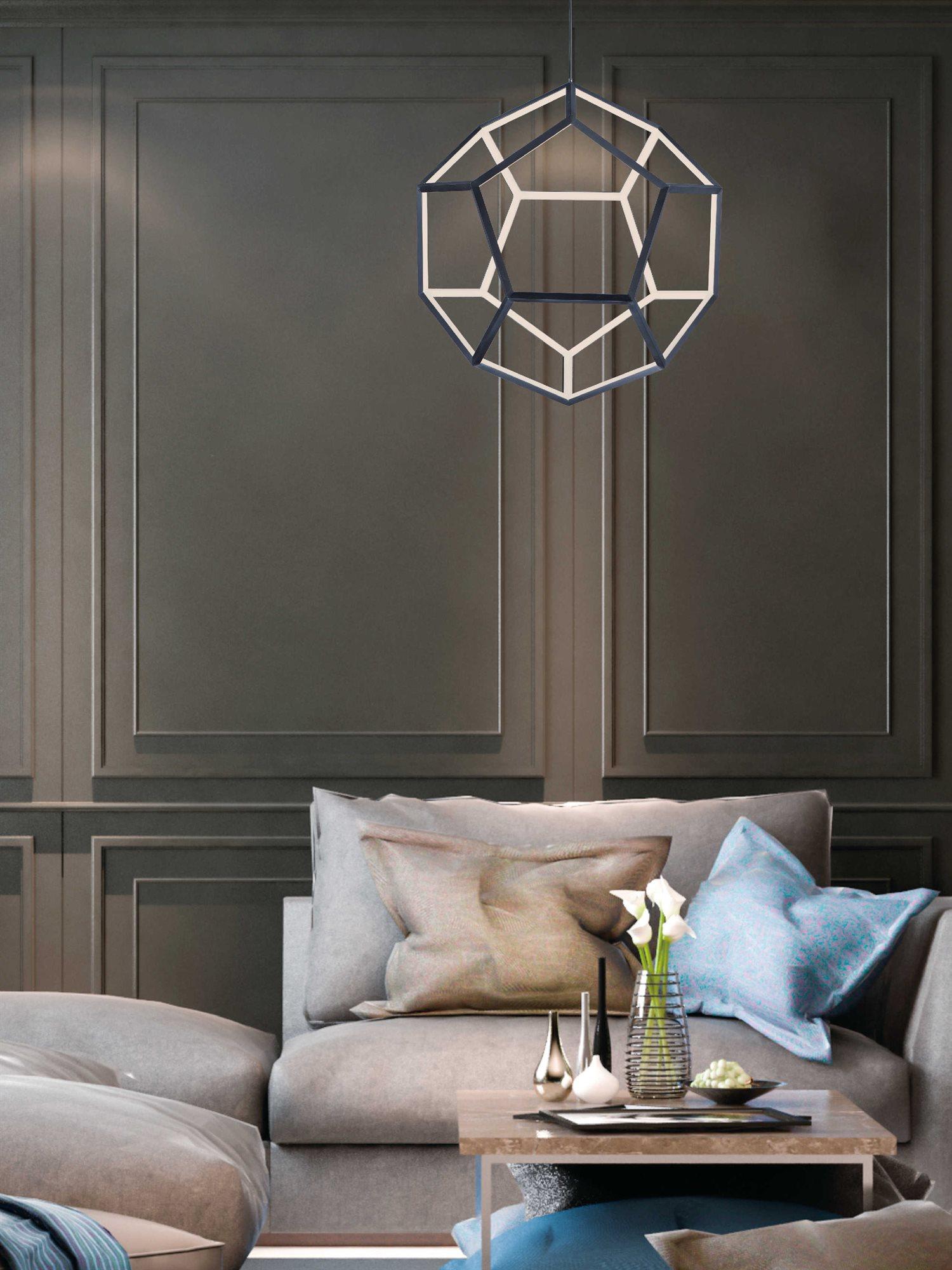 ET2 Penta 1-Light Black LED Geometric Pendant