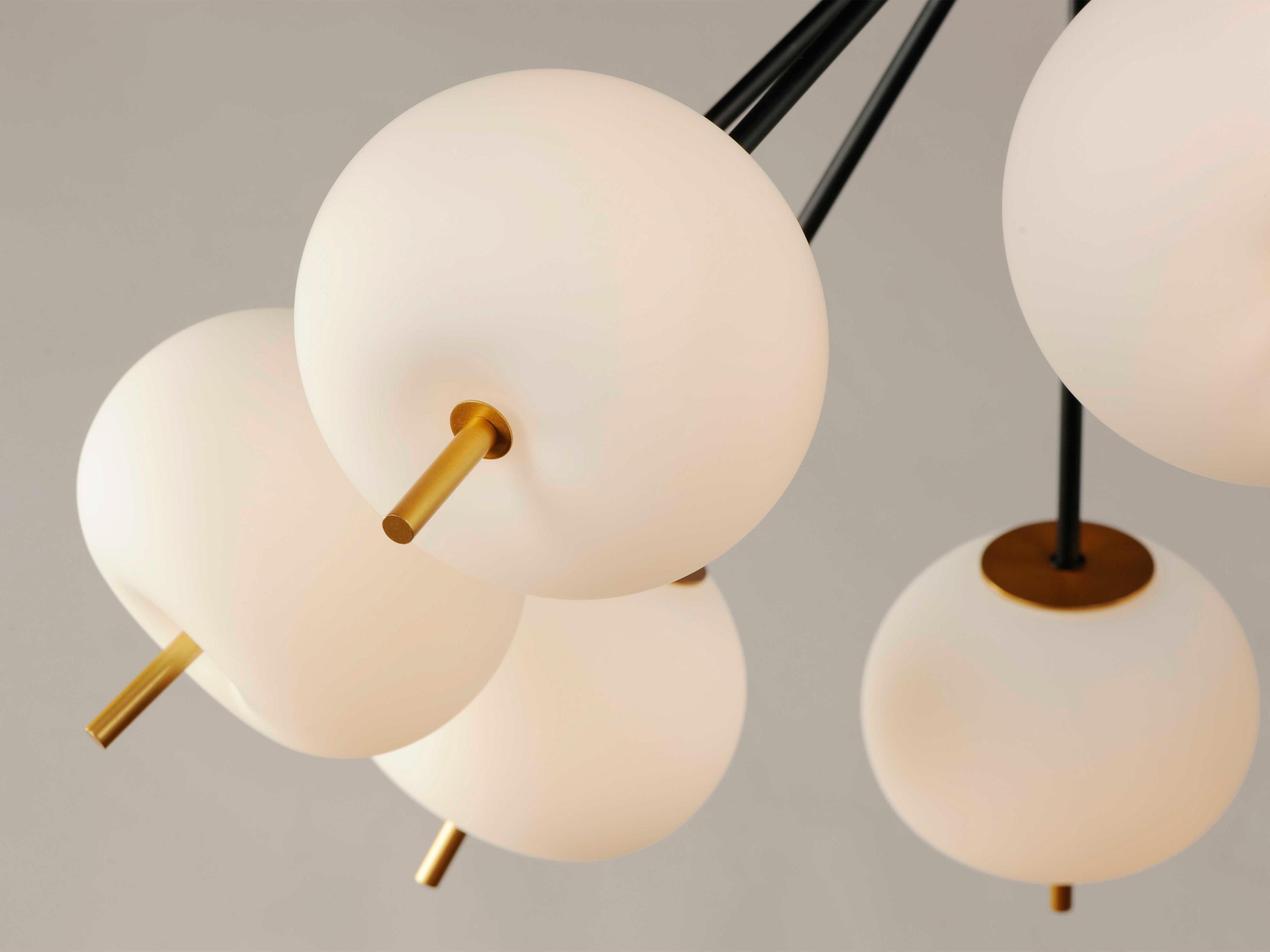 ET2 Quest 6-Light Black Gold Glass LED Globe Pendant