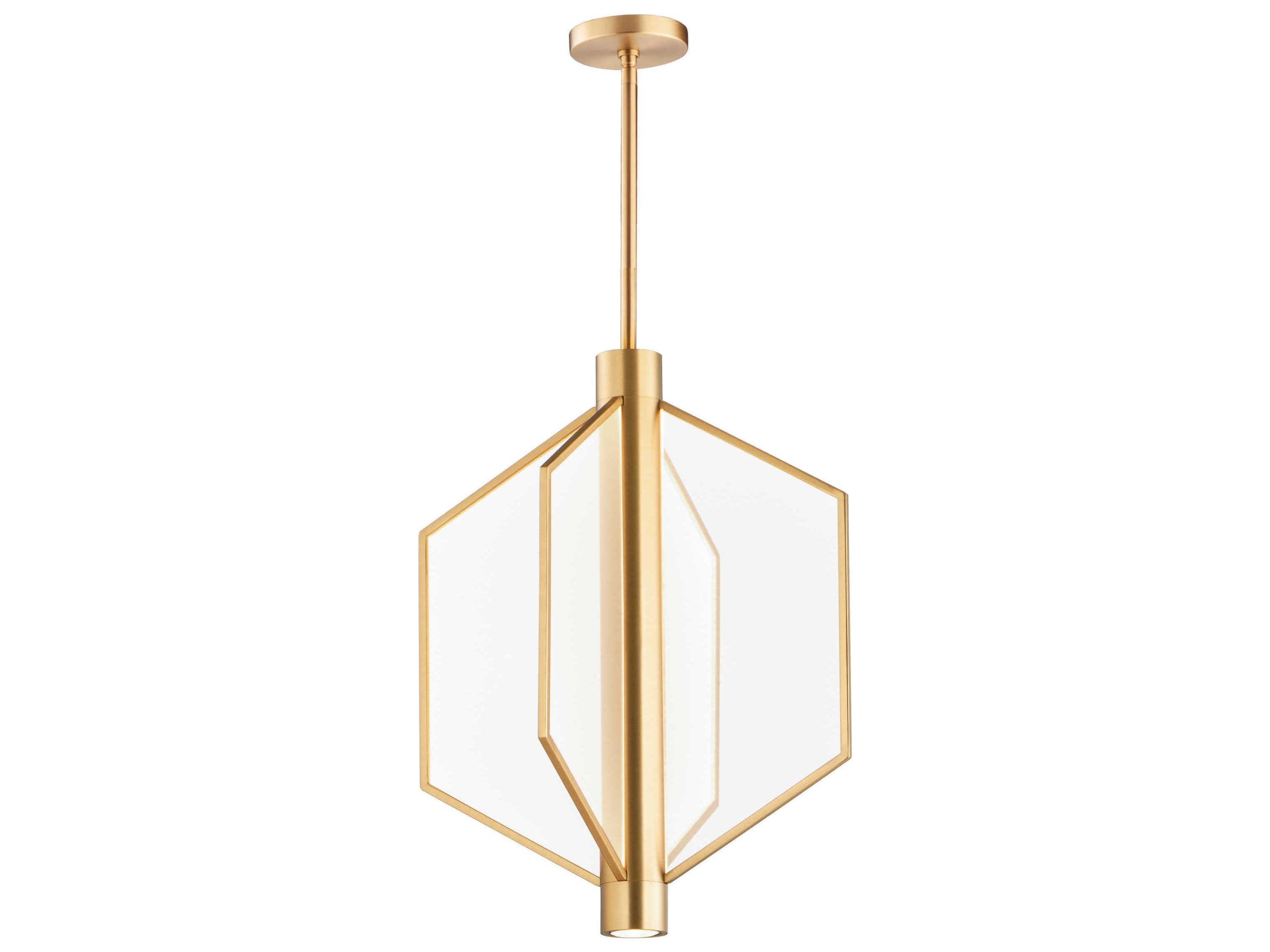 ET2 Telstar 4-Light Natural Aged Brass LED Linear Pendant