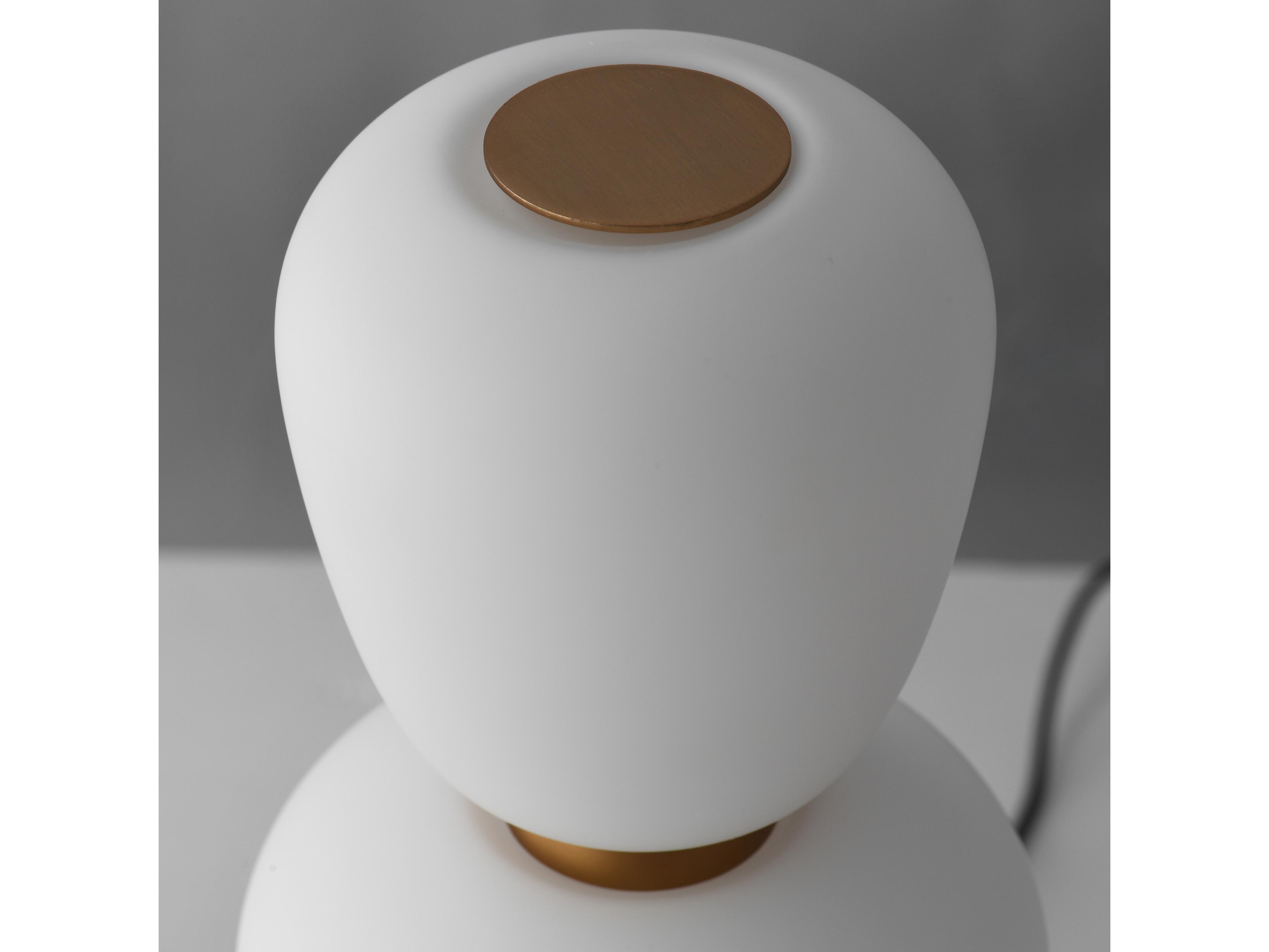 ET2 Soji Black Gold Satin White Glass Table Lamp