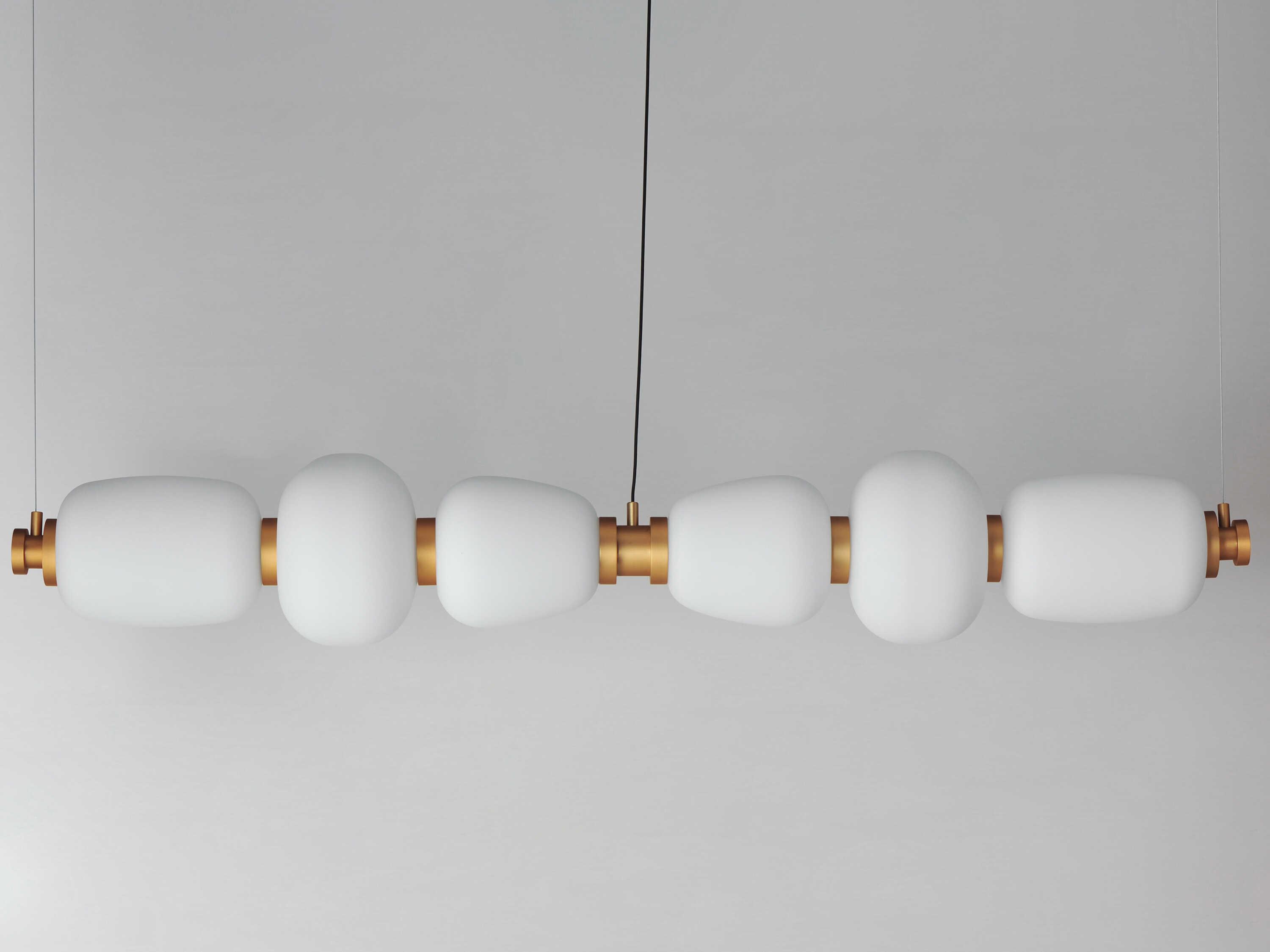 ET2 Soji 6-Light Black Gold Geometric Linear Island Pendant