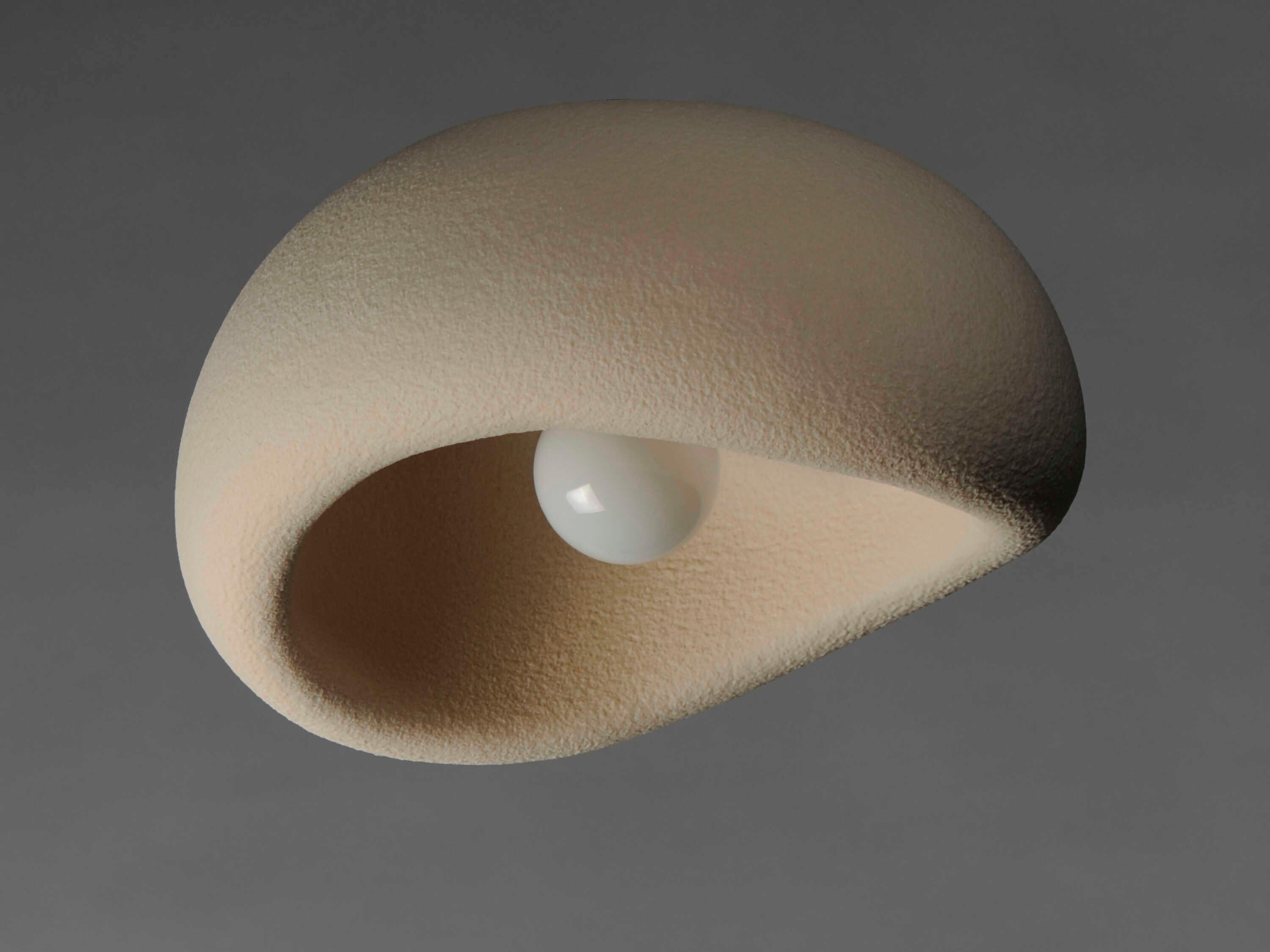 ET2 Moeraki 1-Light Oyster Off White Dome Flush Mount
