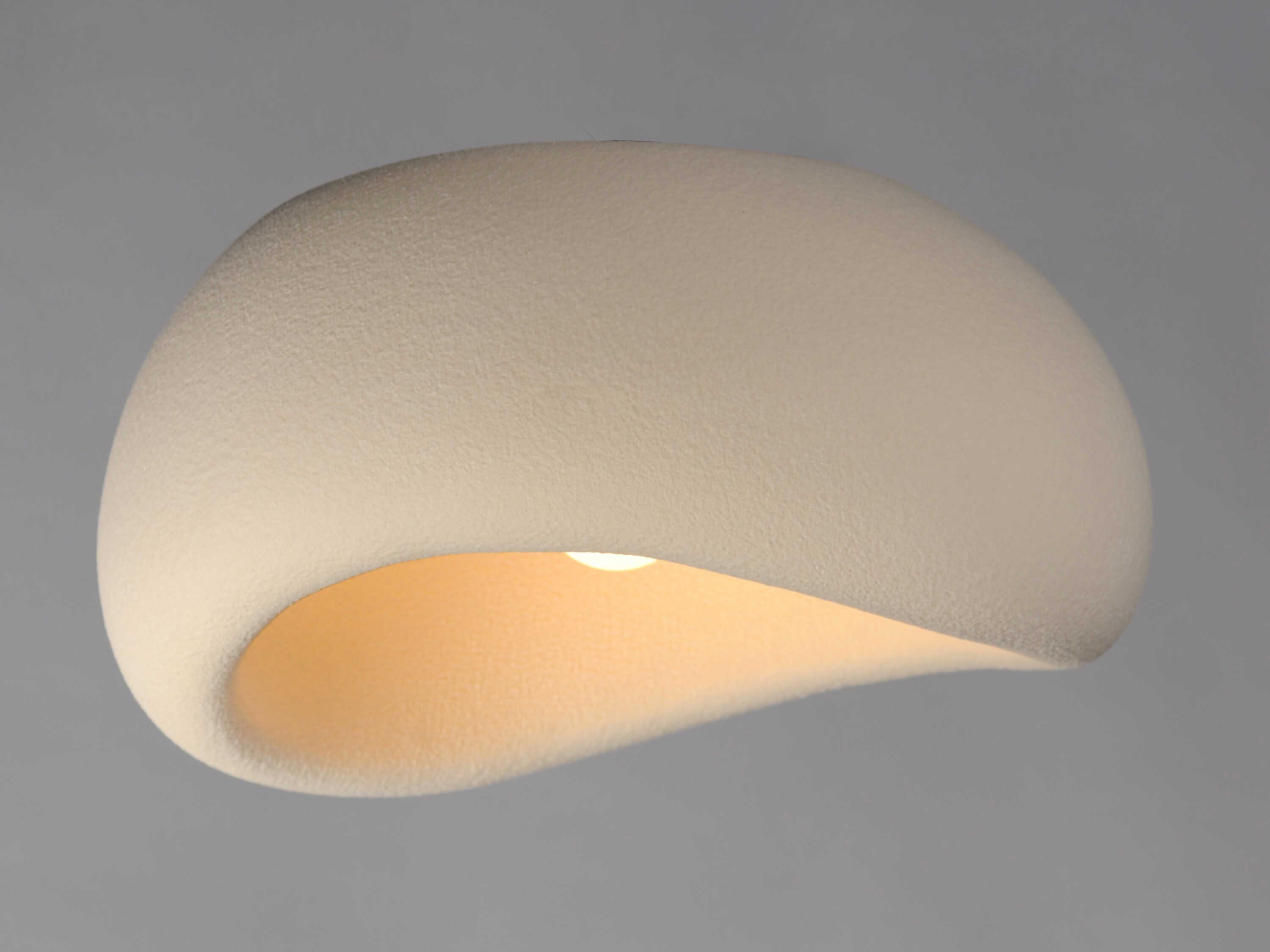 ET2 Moeraki 1-Light Oyster Off White Dome Flush Mount