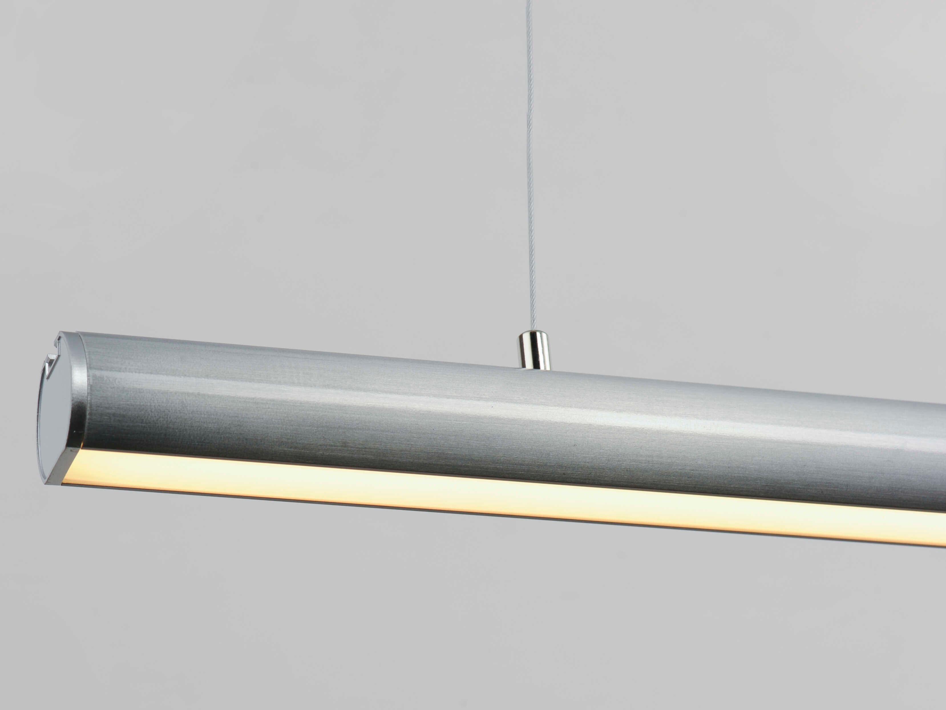 ET2 Continuum 1-Light Satin Aluminum Silver LED Linear Island Pendant