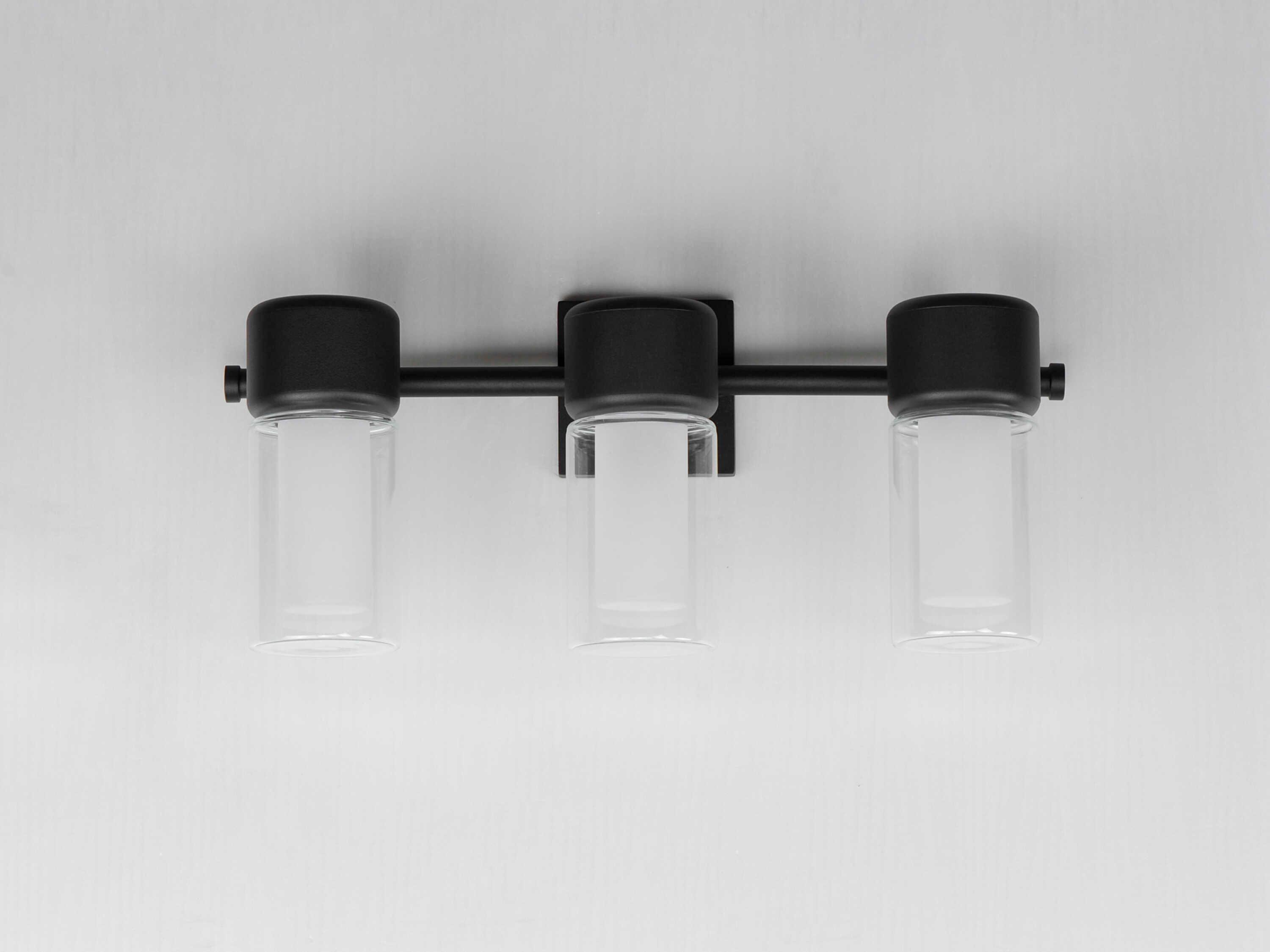 ET2 Dram 3-Light Black Glass LED Vanity Light