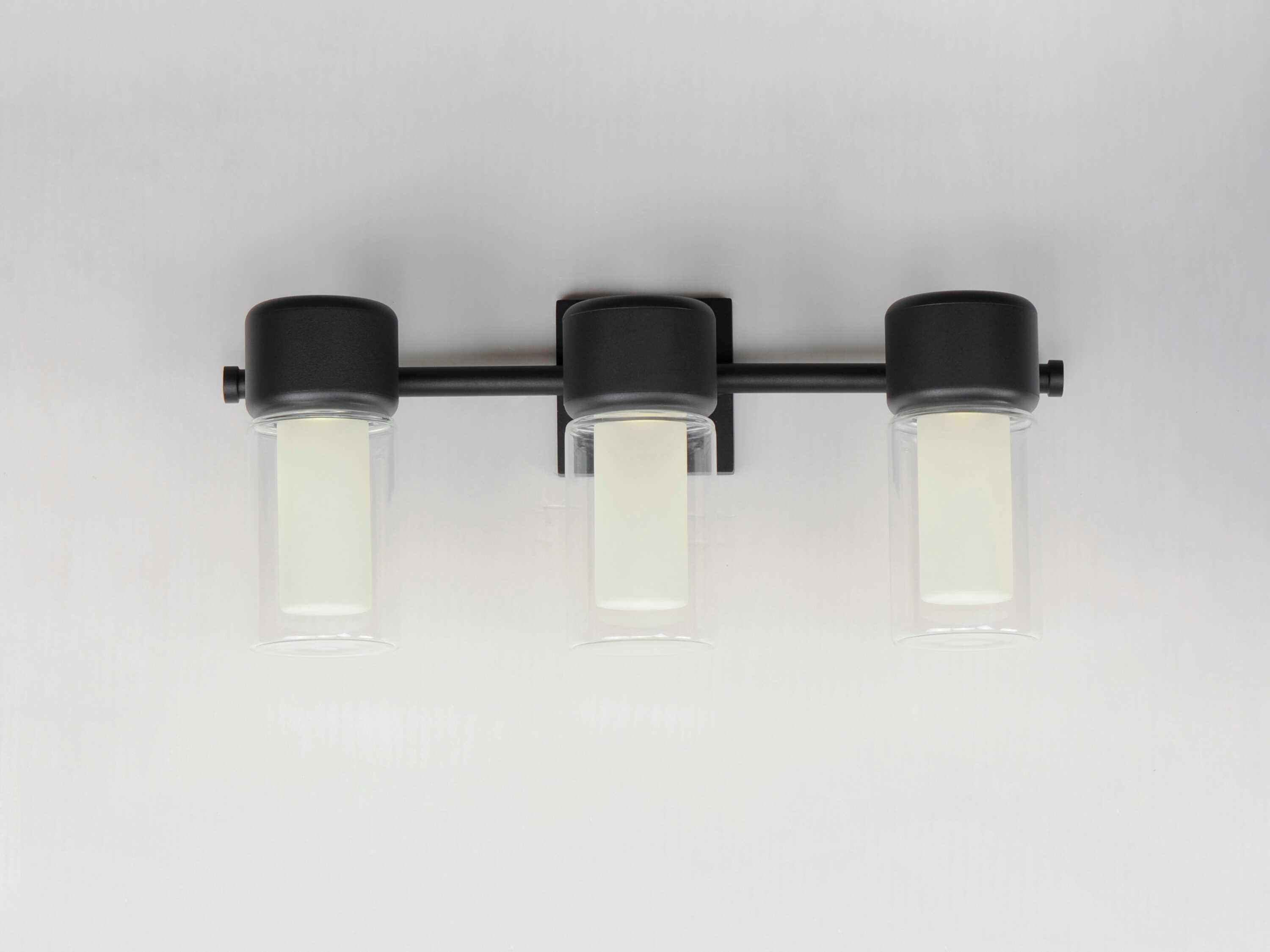 ET2 Dram 3-Light Black Glass LED Vanity Light